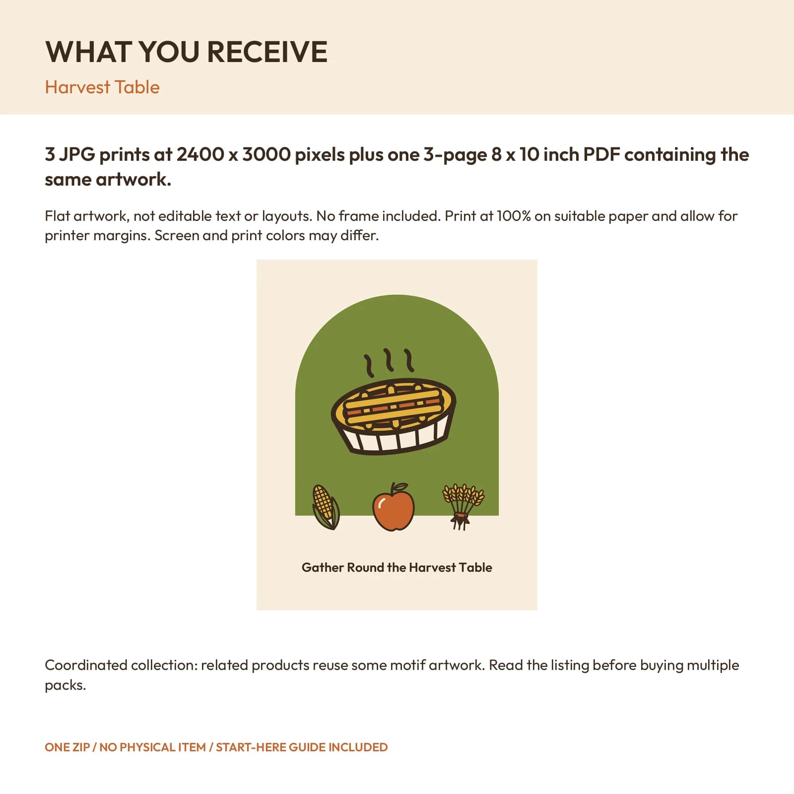 Harvest Table - 3 Printable Art Prints, preview 2 of 2