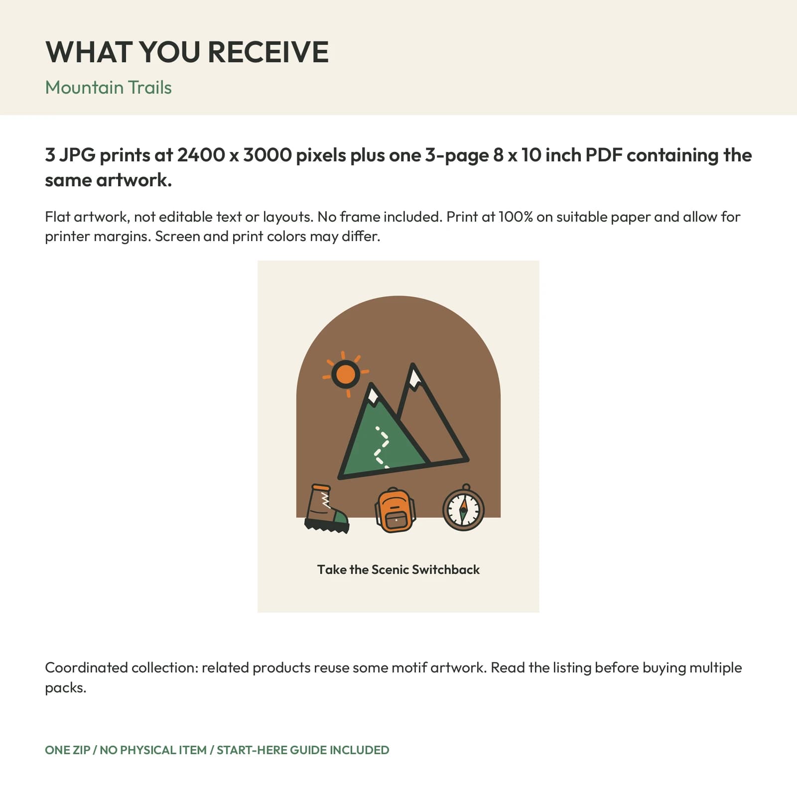 Mountain Trails - 3 Printable Art Prints, preview 2 of 2