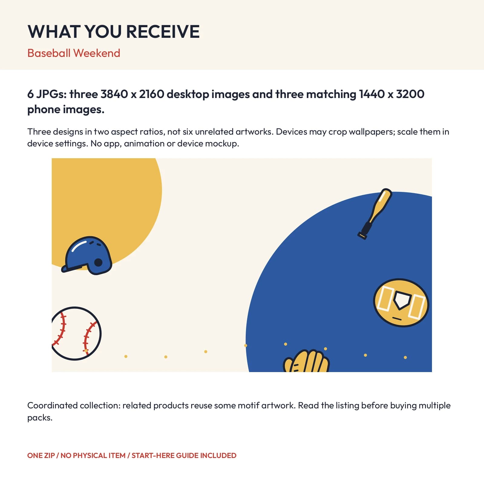 Baseball Weekend - Phone and Desktop Wallpaper Set, preview 2 of 2