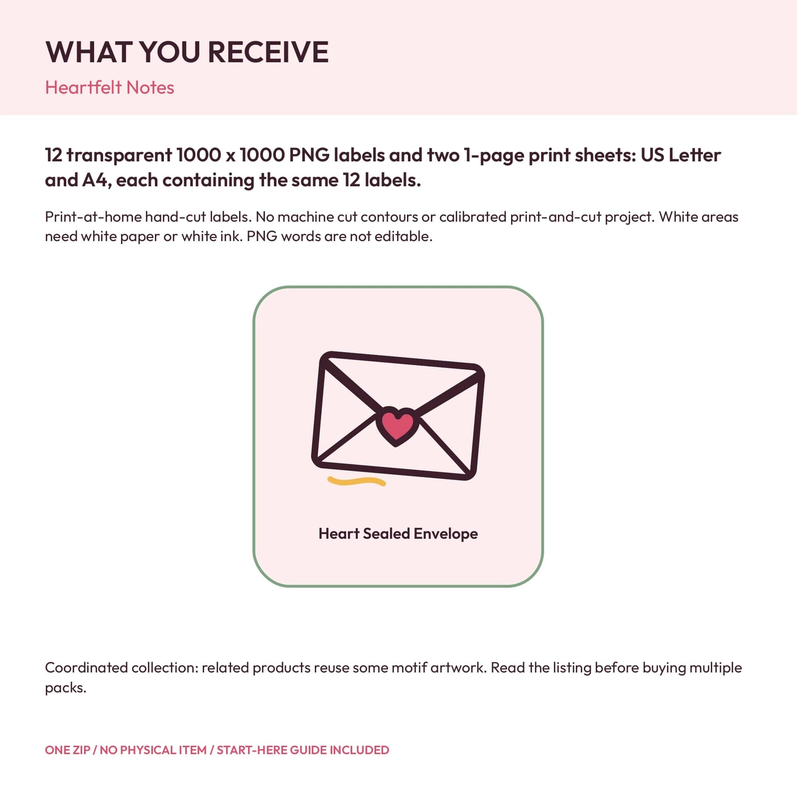 Heartfelt Notes - 12 Illustrated Label Stickers, preview 2 of 2