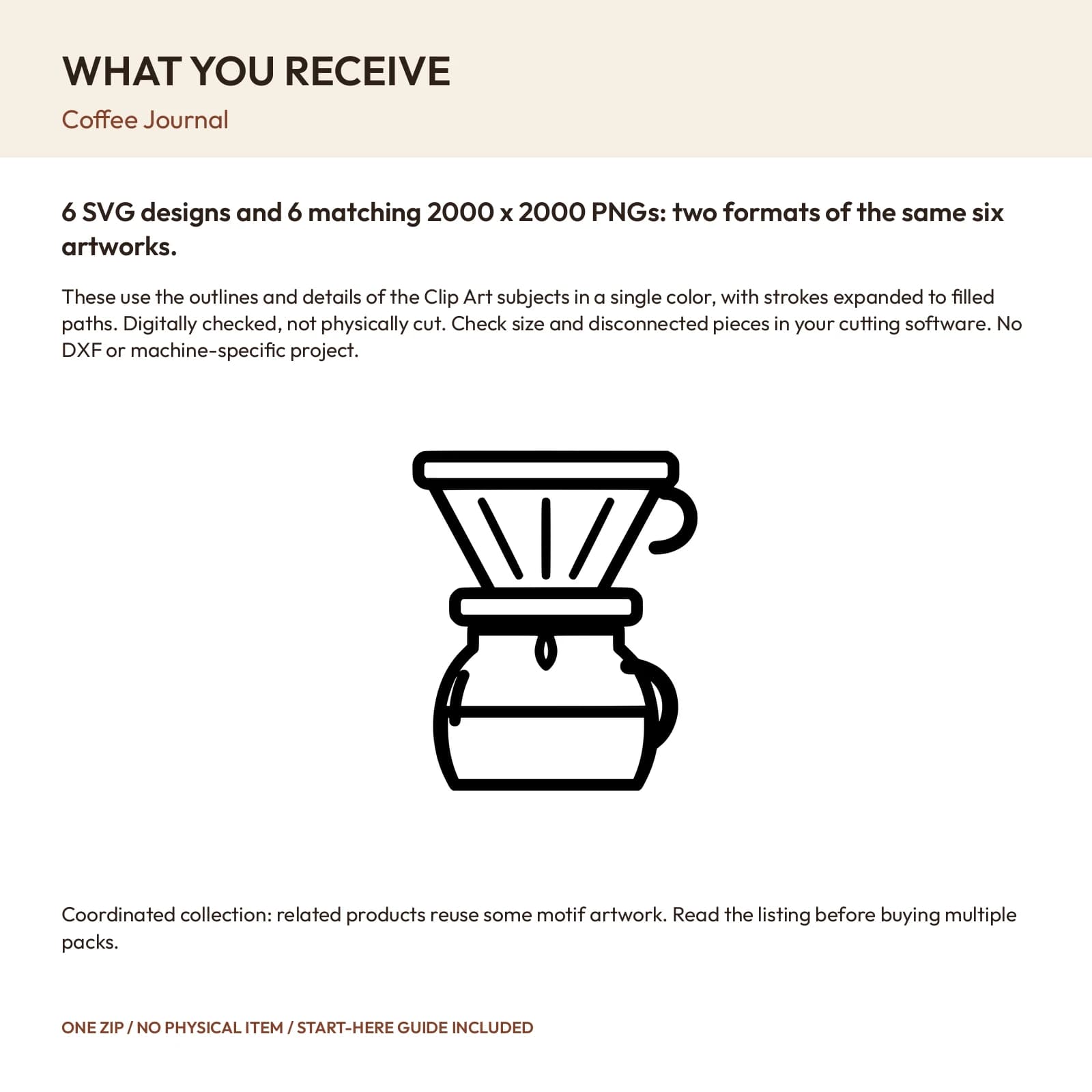 Coffee Journal - 6 Single-Layer SVG Designs, preview 2 of 2