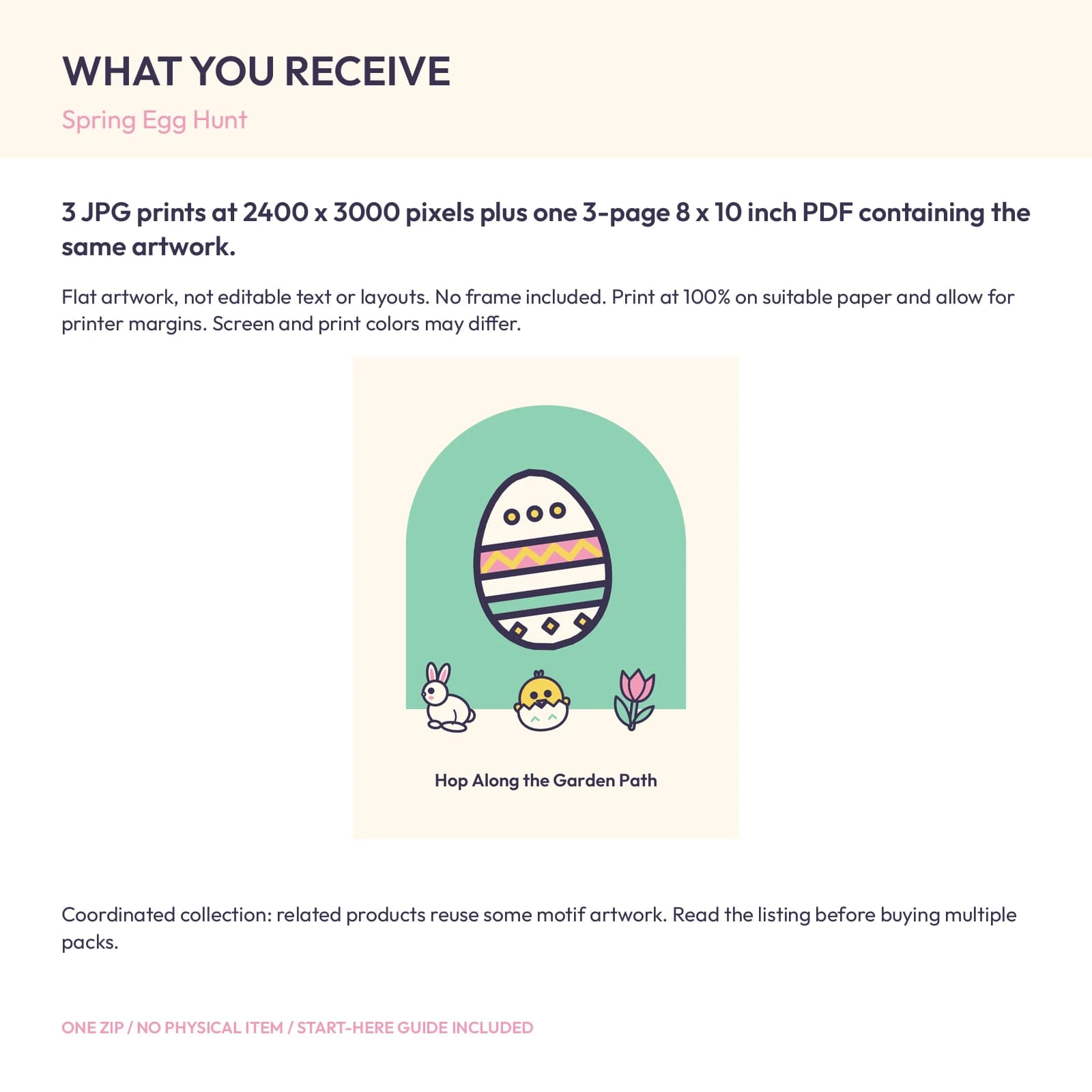 Spring Egg Hunt - 3 Printable Art Prints, preview 2 of 2