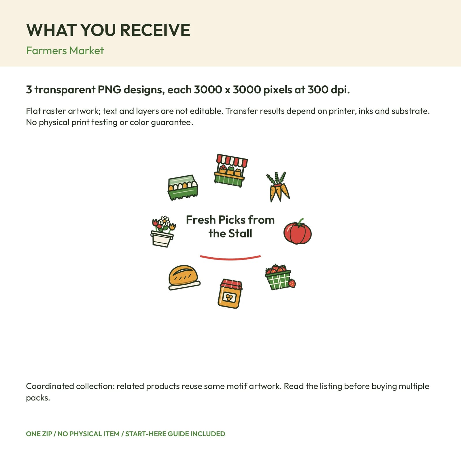 Farmers Market - 3 Transparent PNG Compositions, preview 2 of 2
