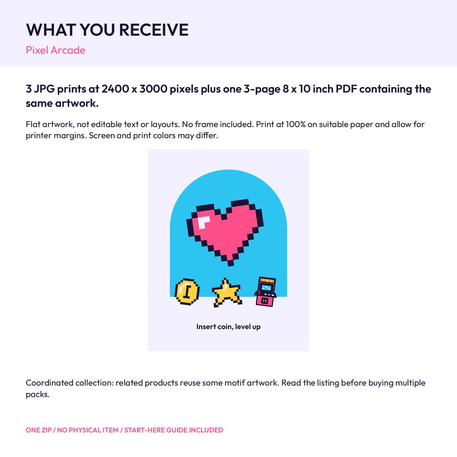 Pixel Arcade - 3 Printable Art Prints, preview 2 of 2