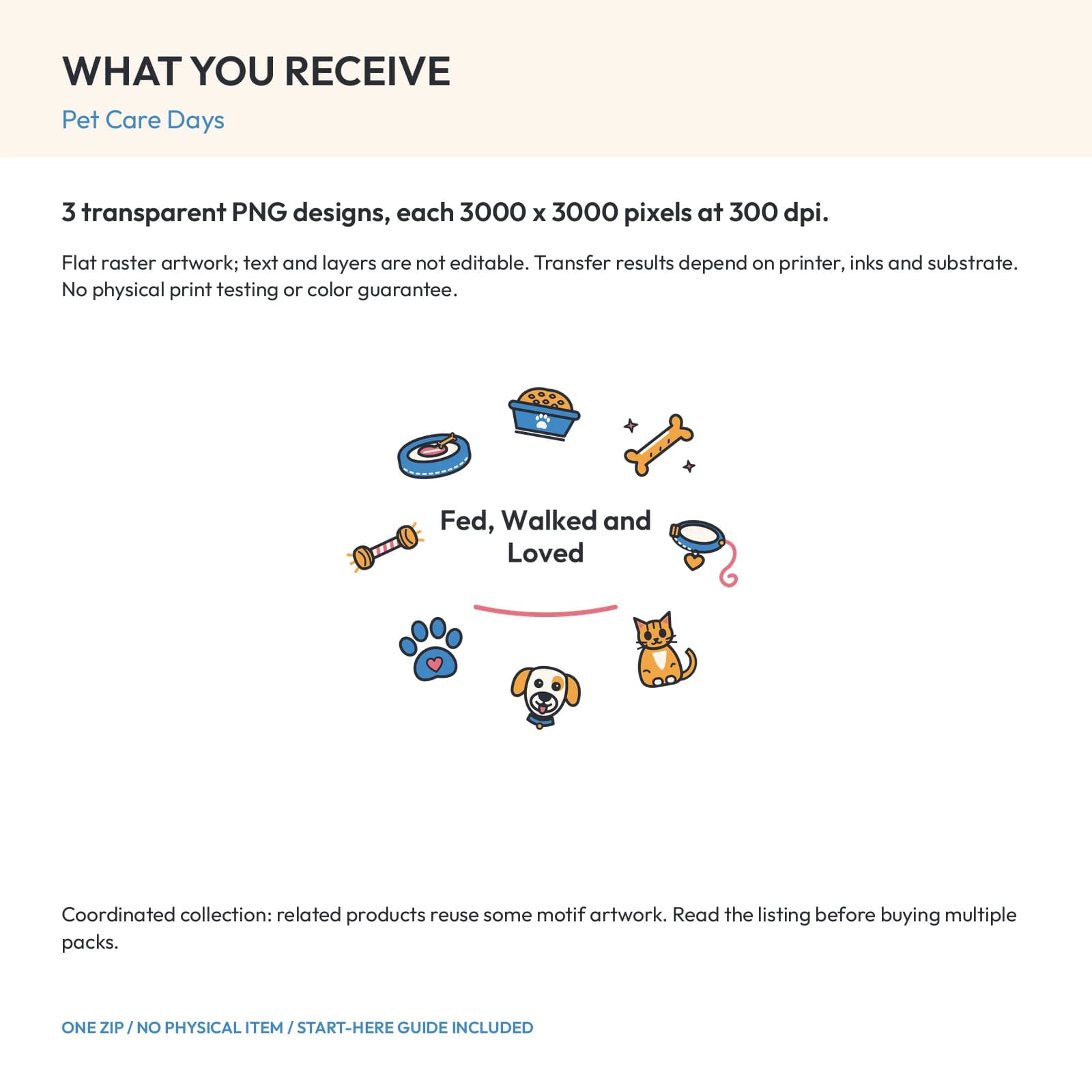 Pet Care Days - 3 Transparent PNG Compositions, preview 2 of 2