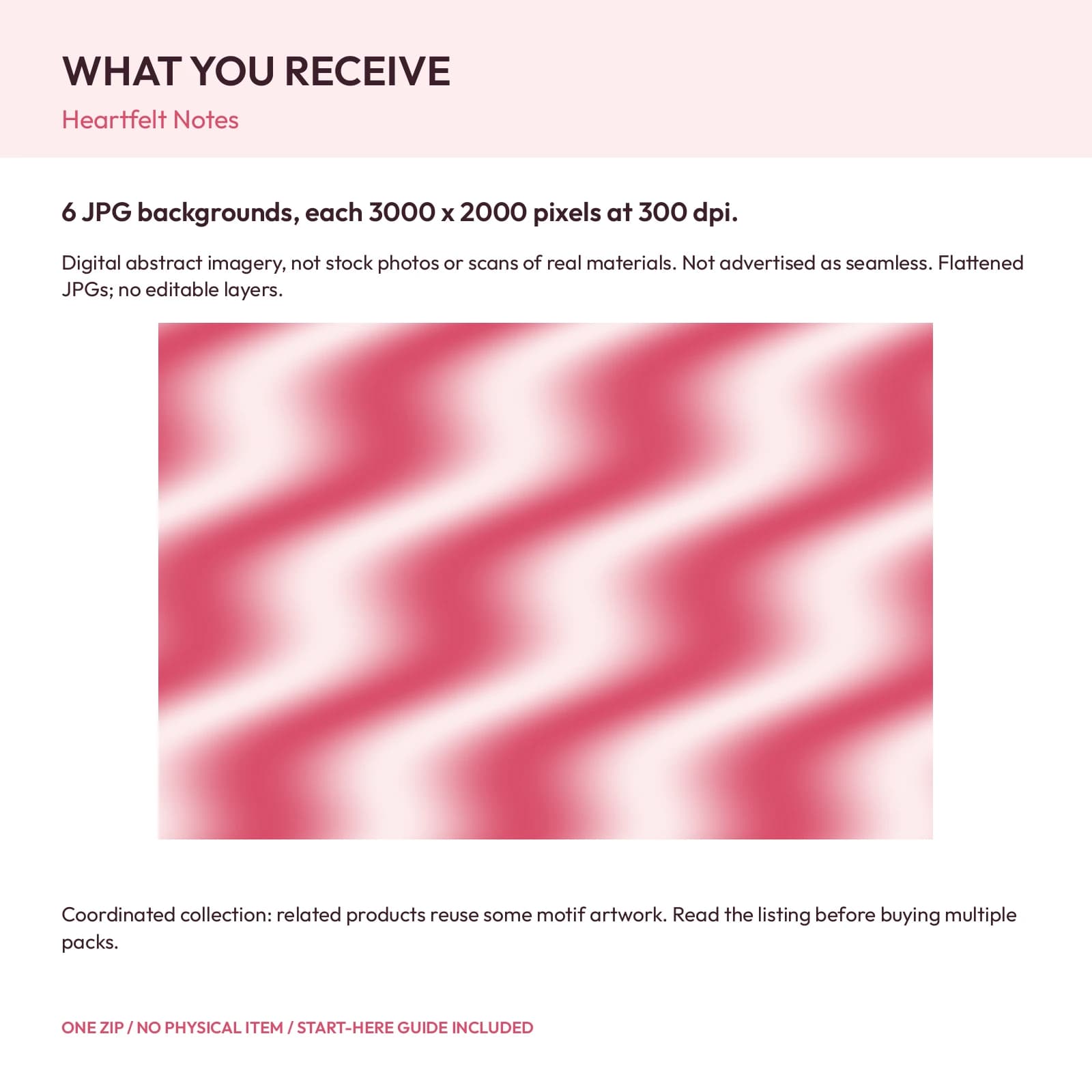 Heartfelt Notes - 6 Abstract Grain Backgrounds, preview 2 of 2