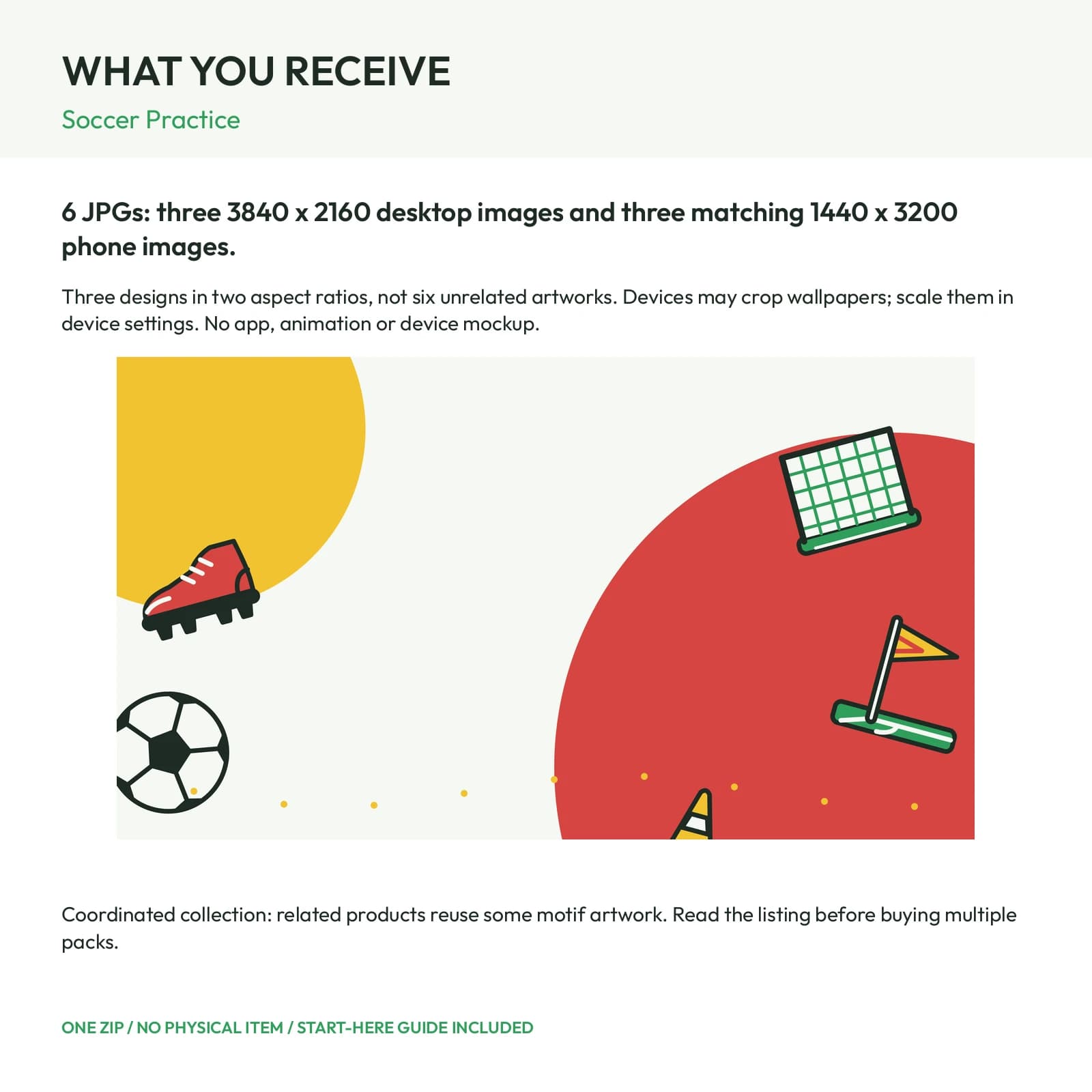 Soccer Practice - Phone and Desktop Wallpaper Set, preview 2 of 2