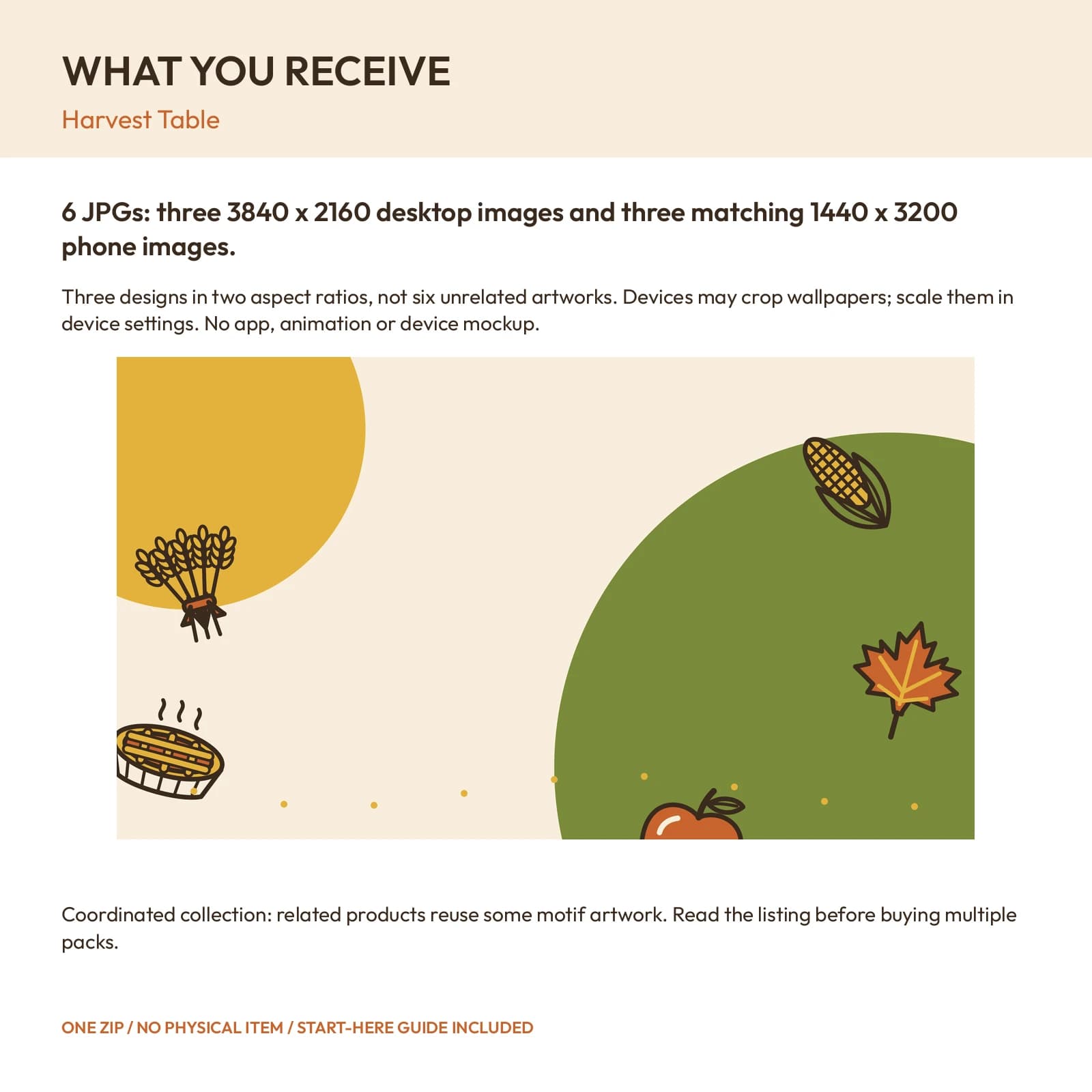 Harvest Table - Phone and Desktop Wallpaper Set, preview 2 of 2