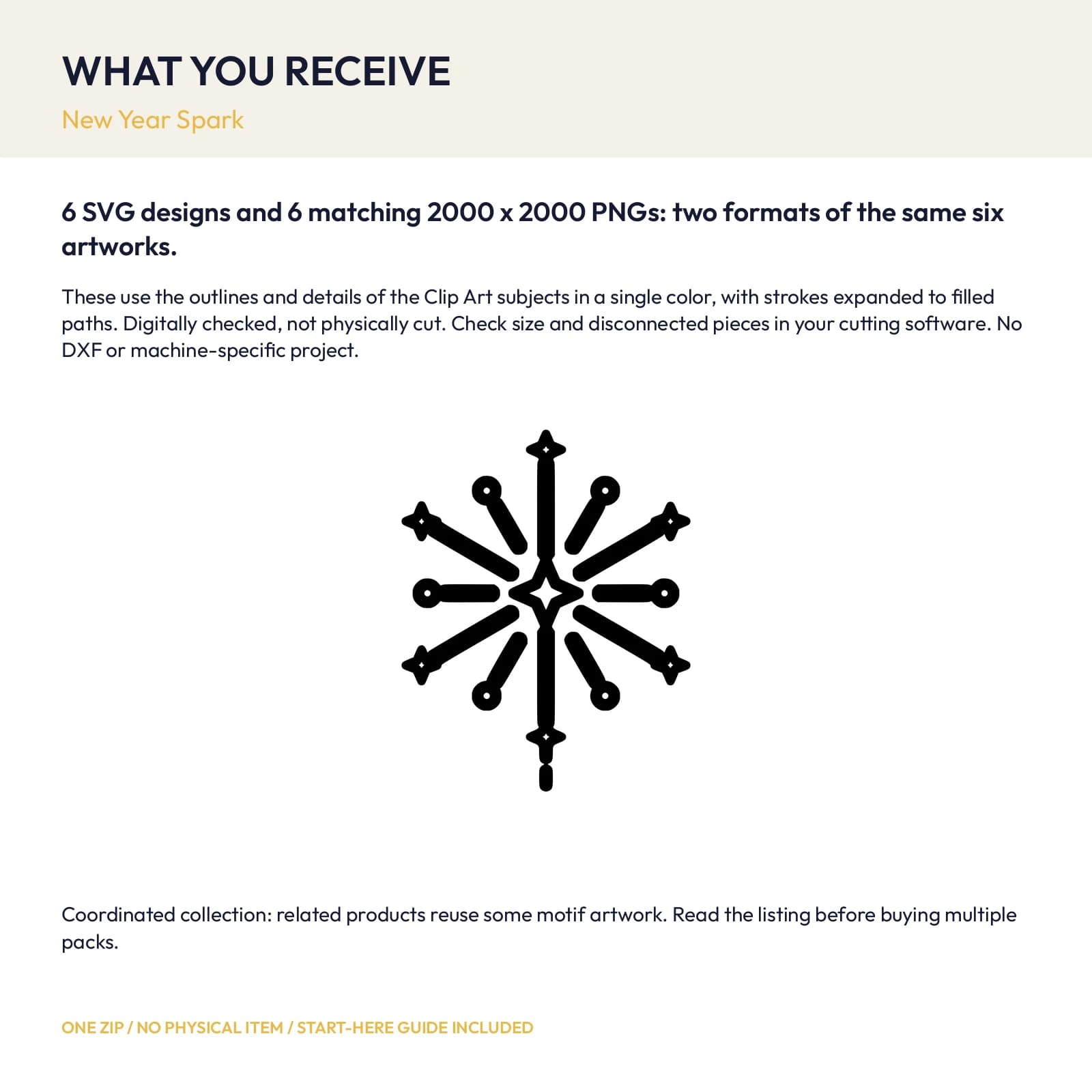 New Year Spark - 6 Single-Layer SVG Designs, preview 2 of 2