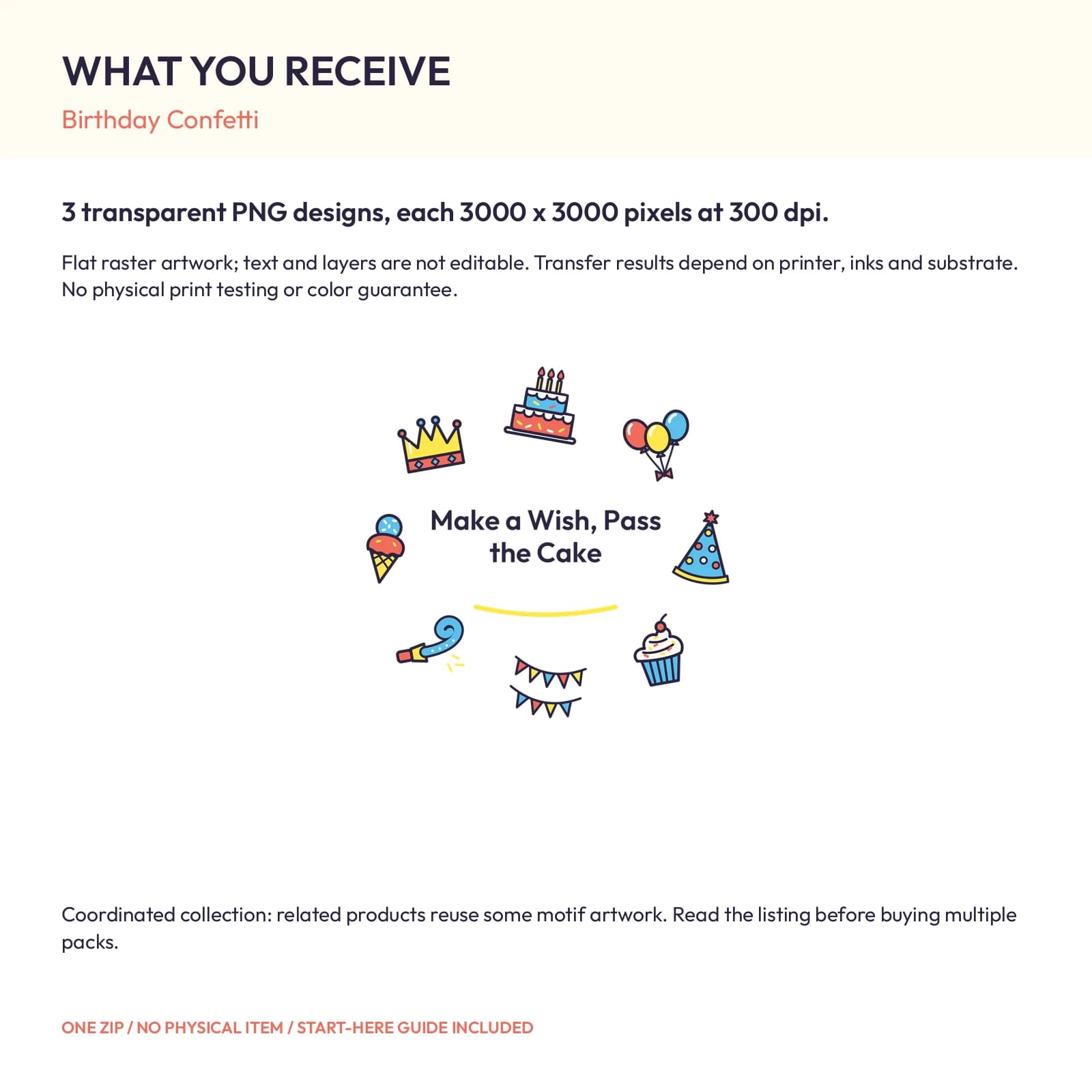 Birthday Confetti - 3 Transparent PNG Compositions, preview 2 of 2