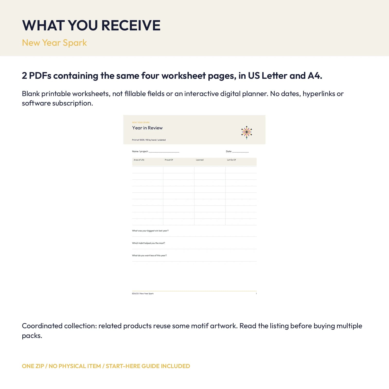 New Year Spark - New Year Spark Goal & Reset Planner, preview 2 of 2