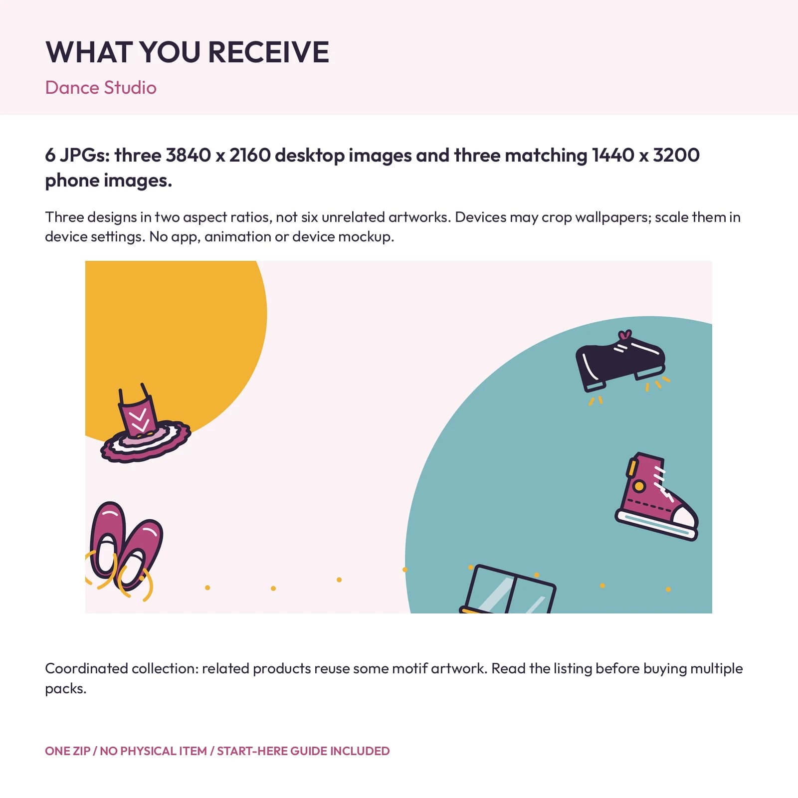 Dance Studio - Phone and Desktop Wallpaper Set, preview 2 of 2