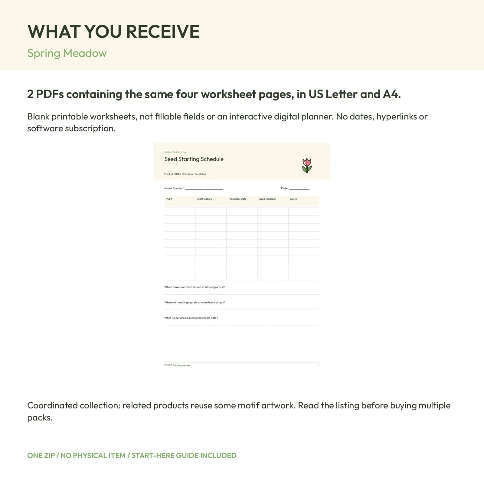 Spring Meadow - Spring Garden & Home Reset Planner, preview 2 of 2