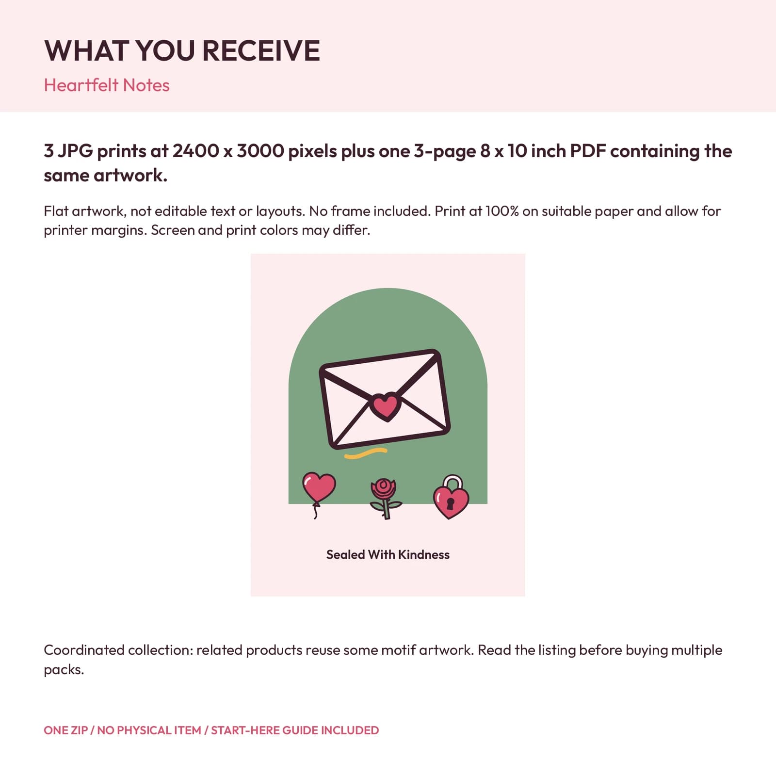 Heartfelt Notes - 3 Printable Art Prints, preview 2 of 2