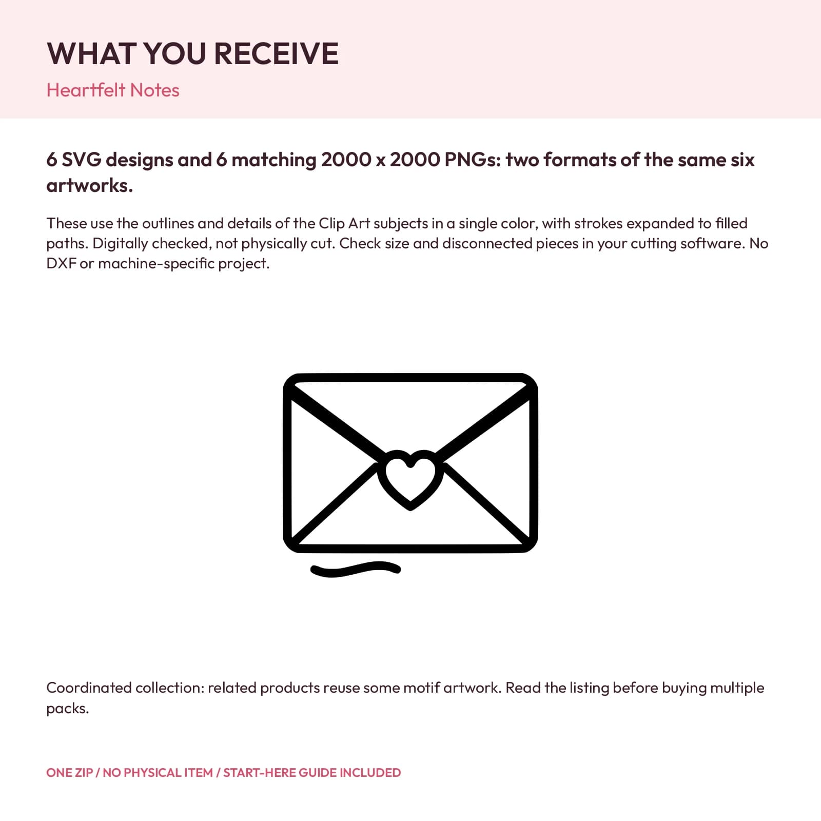 Heartfelt Notes - 6 Single-Layer SVG Designs, preview 2 of 2