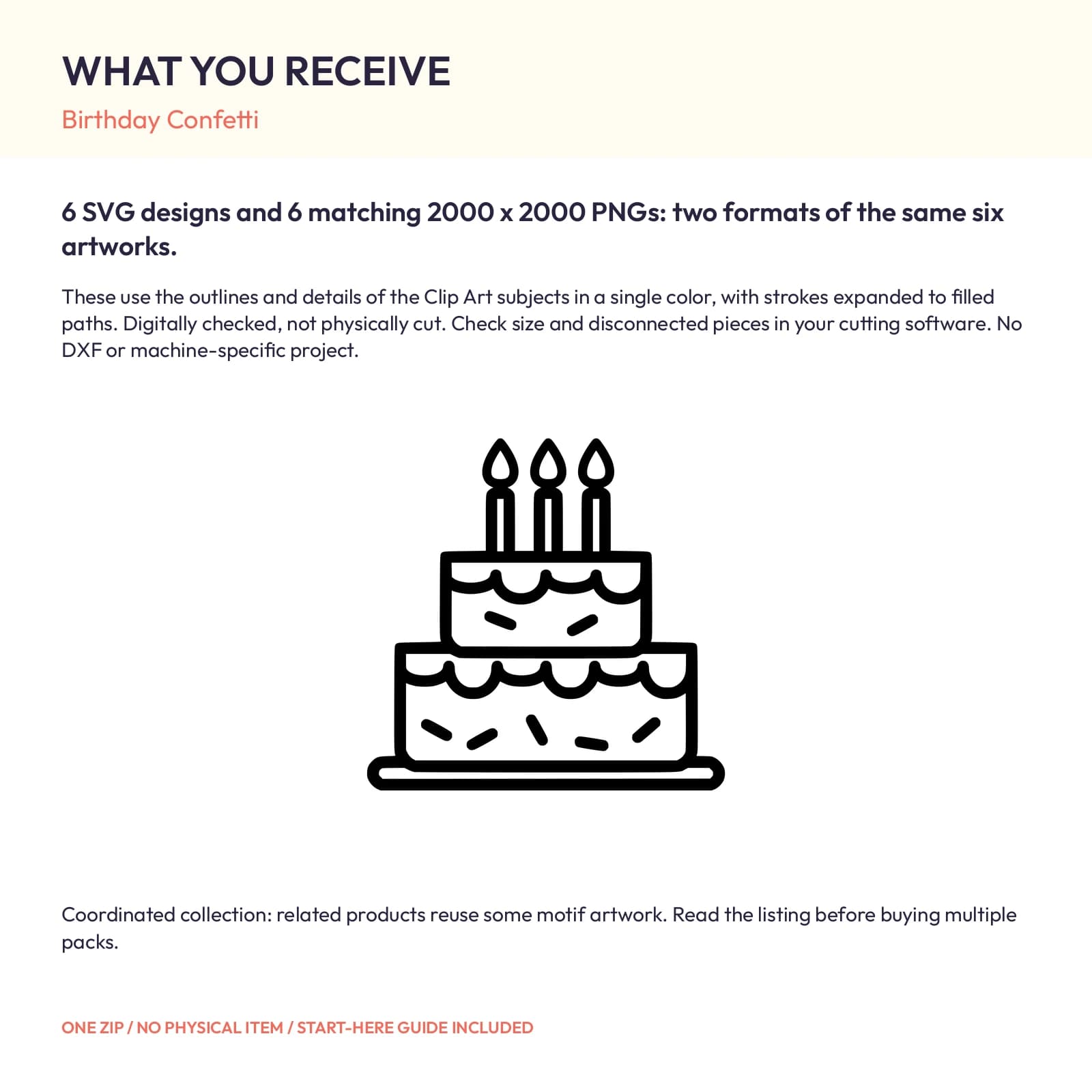 Birthday Confetti - 6 Single-Layer SVG Designs, preview 2 of 2