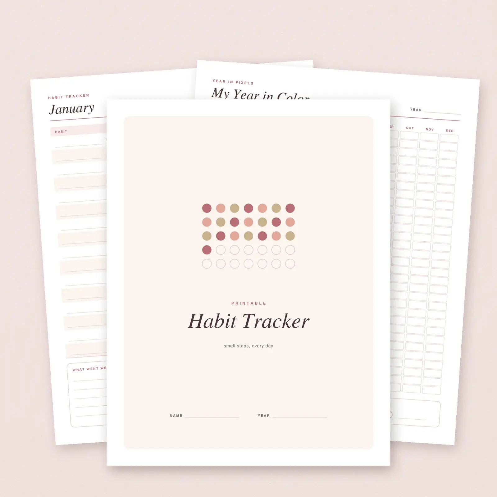 Monthly Habit Tracker Printable | 18-Page PDF, Letter + A4 preview