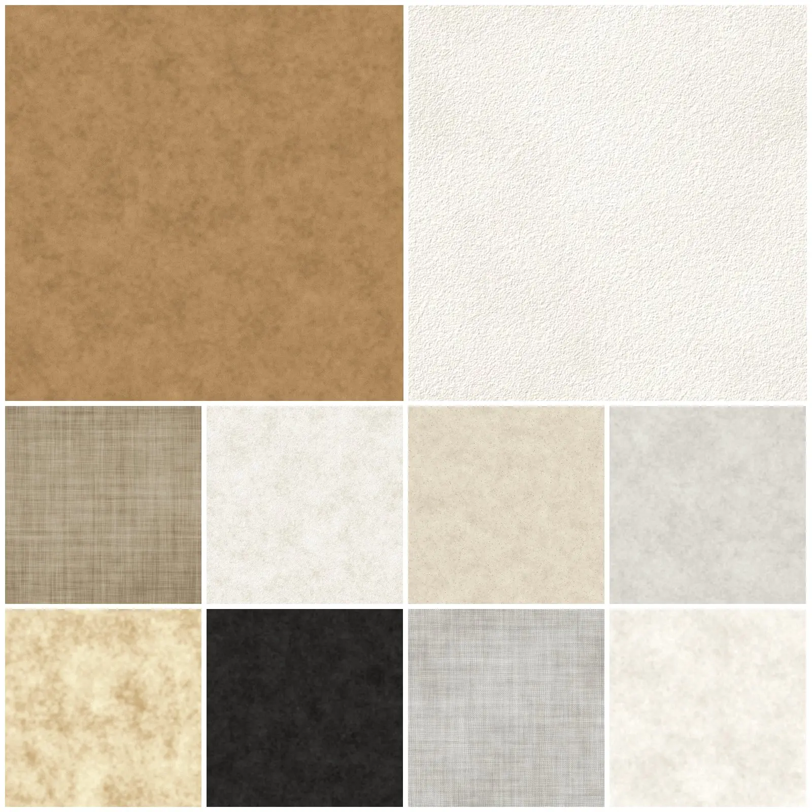 Seamless Paper & Linen Textures: Kraft, Watercolor Paper, Canvas, 10 JPG preview