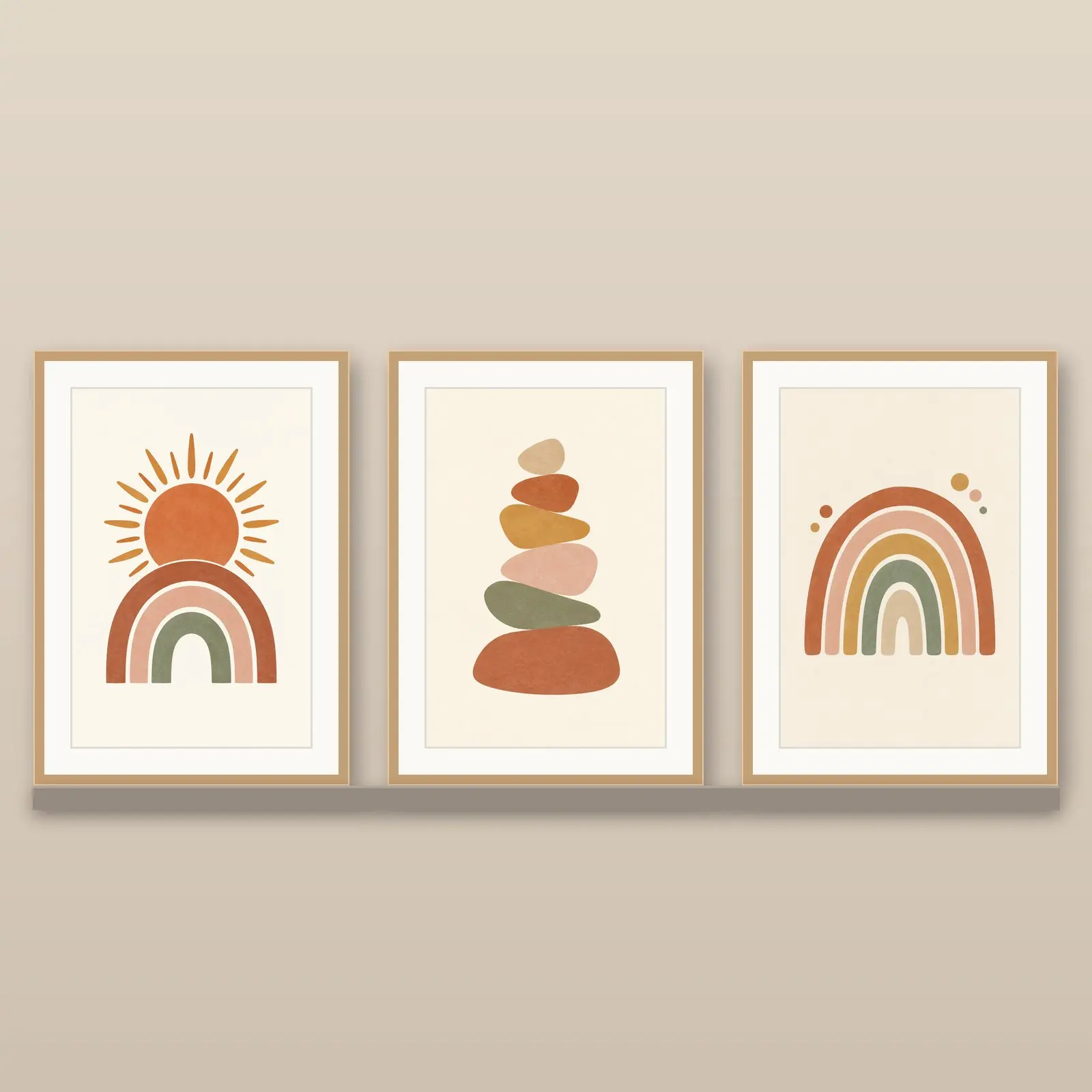 Boho Abstract Wall Art Set of 6 | Terracotta & Sage Printable Prints preview