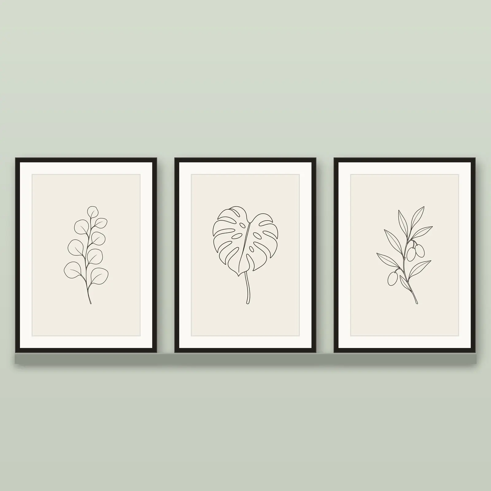 Botanical Line Art Prints Set of 6 | Minimalist Printable Wall Art preview