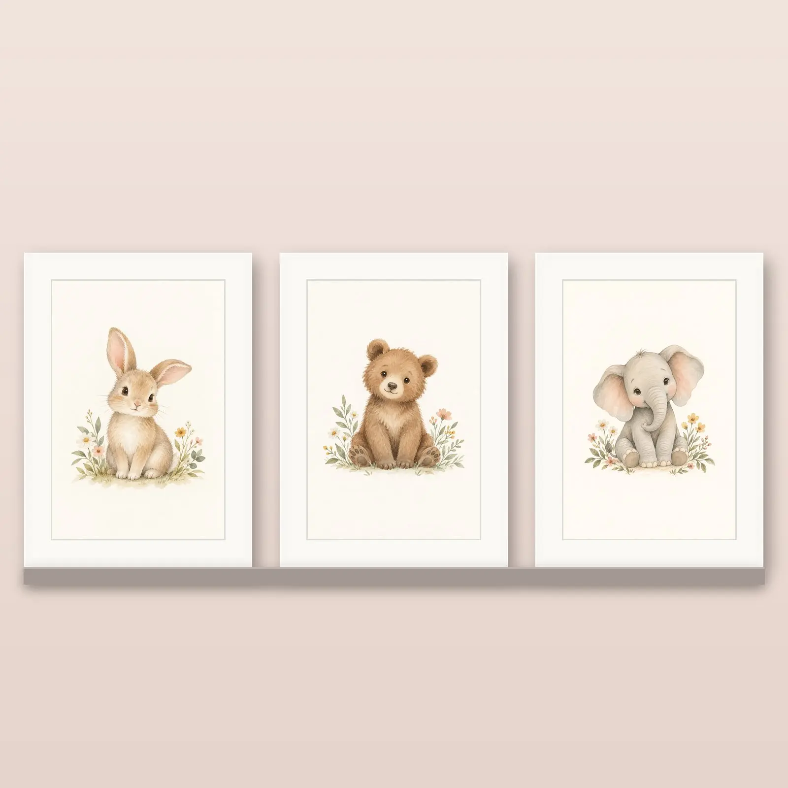 Watercolor-Style Nursery Animal Prints Set of 6 | Printable Baby Wall Art preview