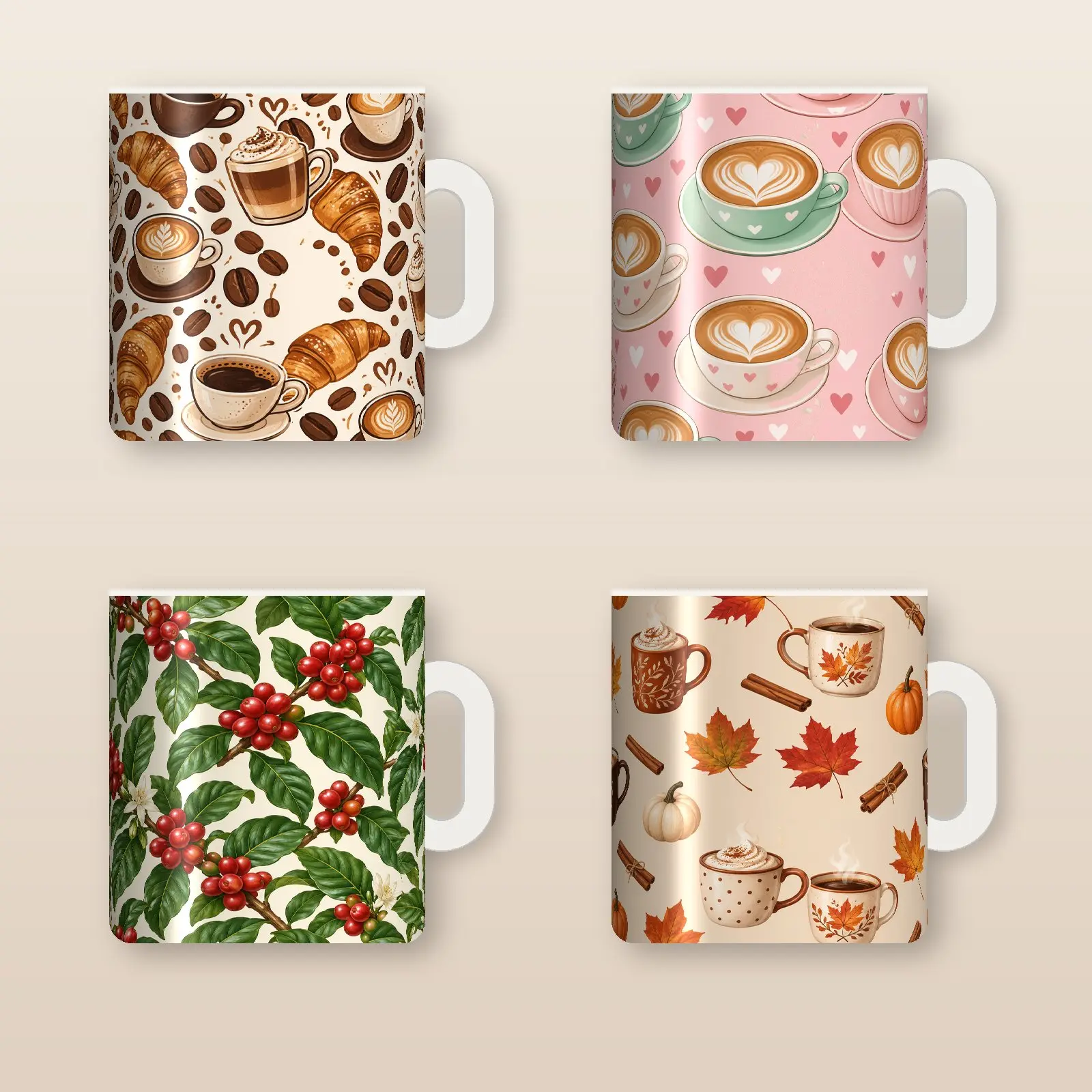 Coffee Lover Mug Wraps | 6 Sublimation PNG Designs, 9 × 4 in preview