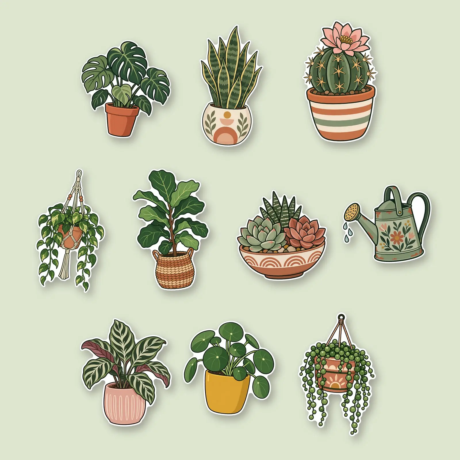 Plant Mom Sticker Pack – 10 Houseplant Print & Cut Stickers preview