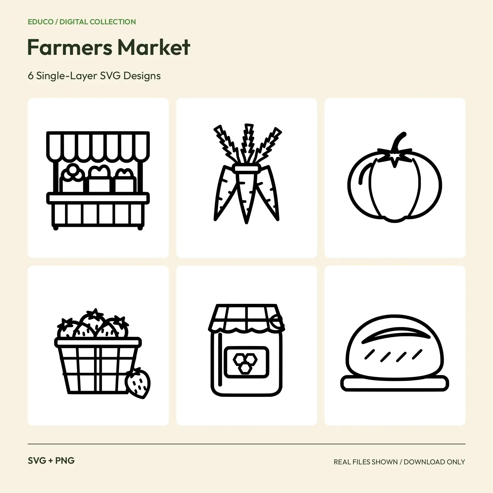 Farmers Market - 6 Single-Layer SVG Designs preview