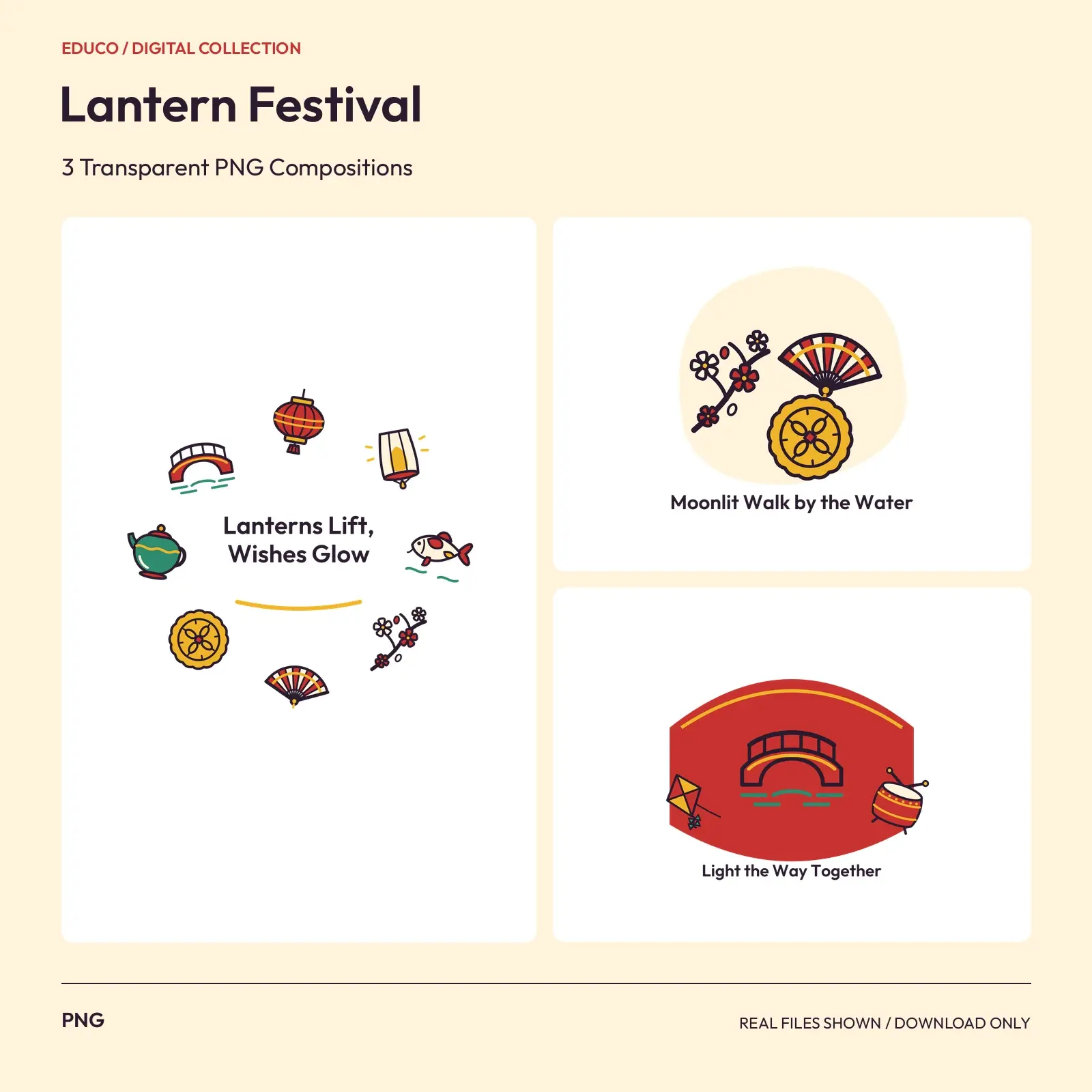 Lantern Festival - 3 Transparent PNG Compositions preview
