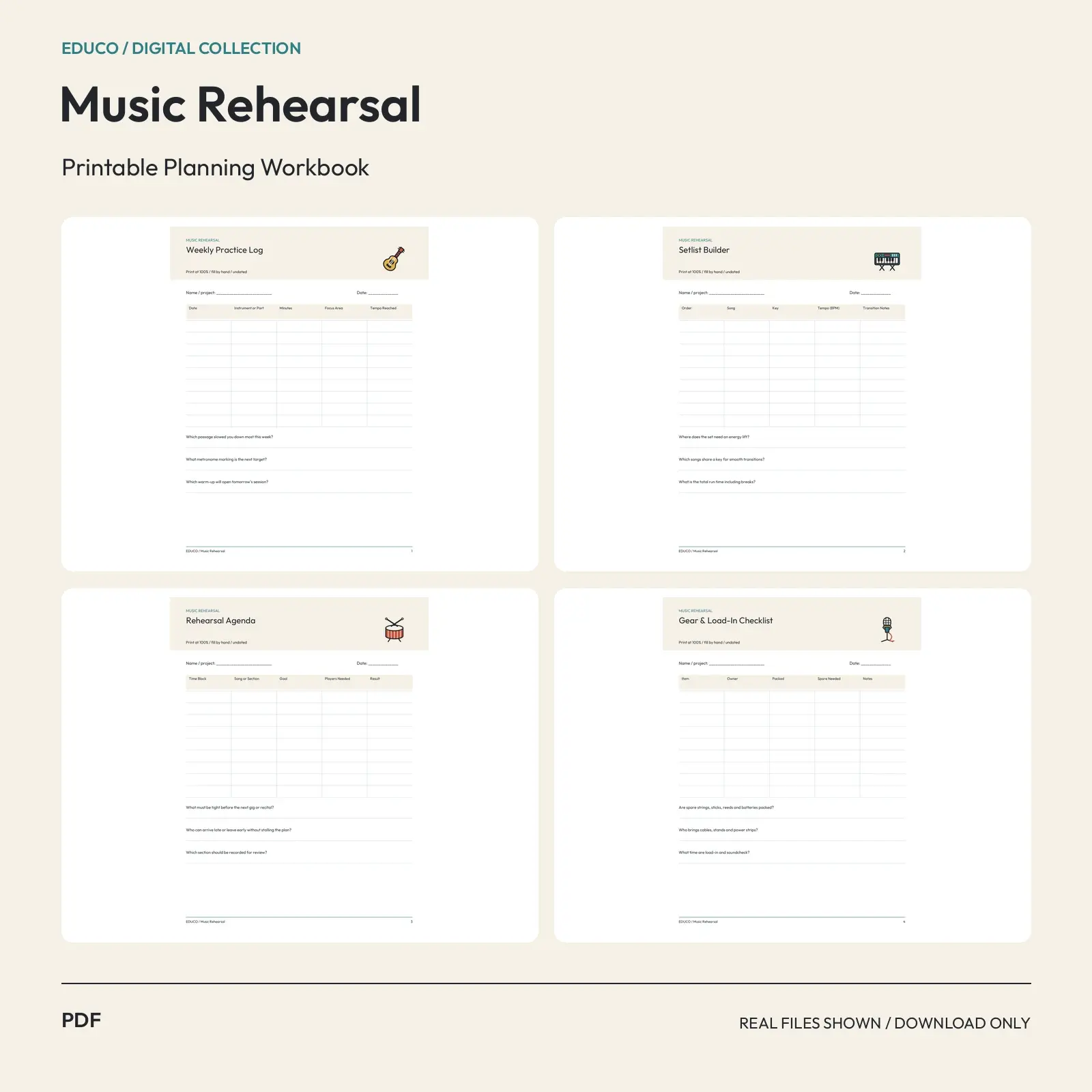 Music Rehearsal - Band Rehearsal & Practice Planner preview