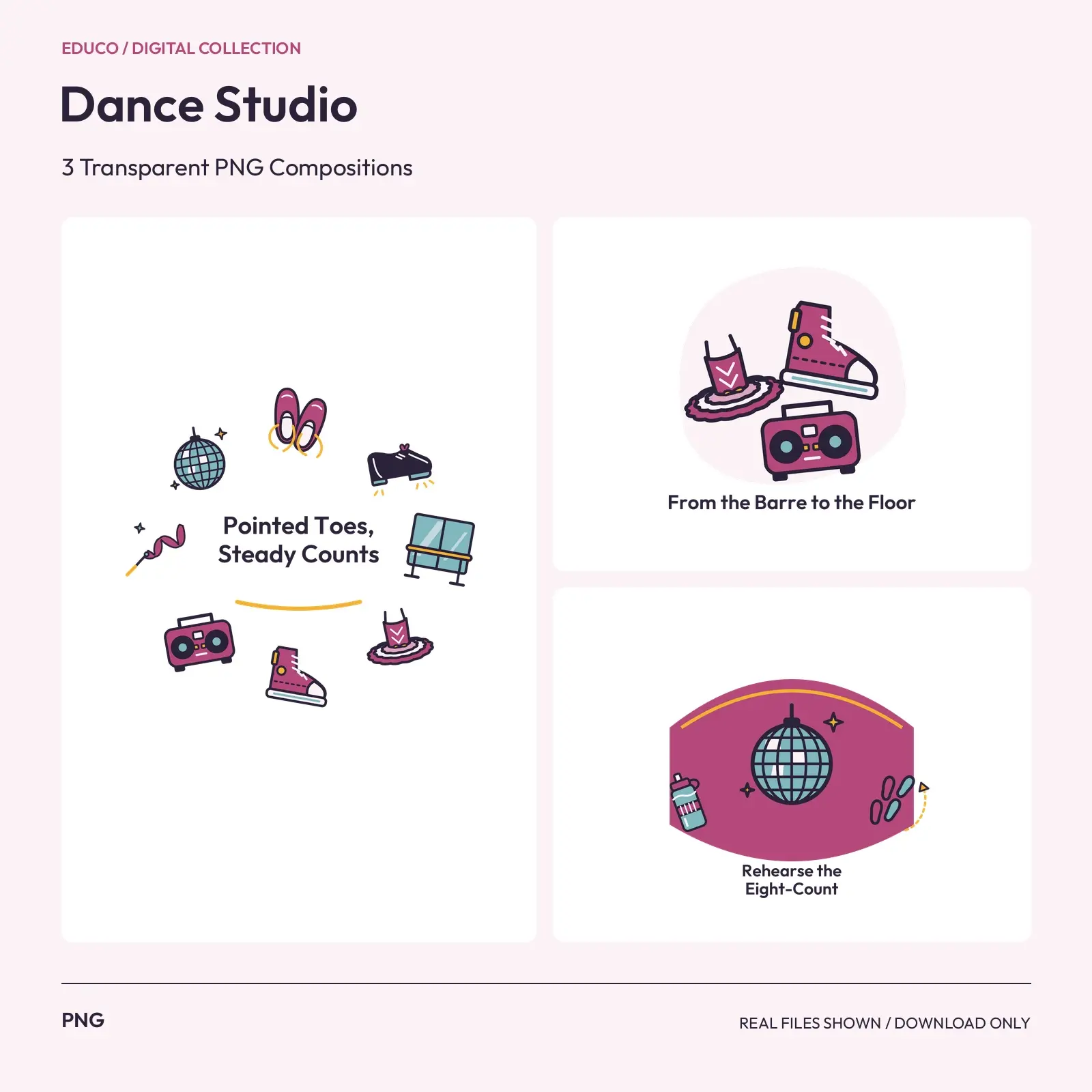 Dance Studio - 3 Transparent PNG Compositions preview