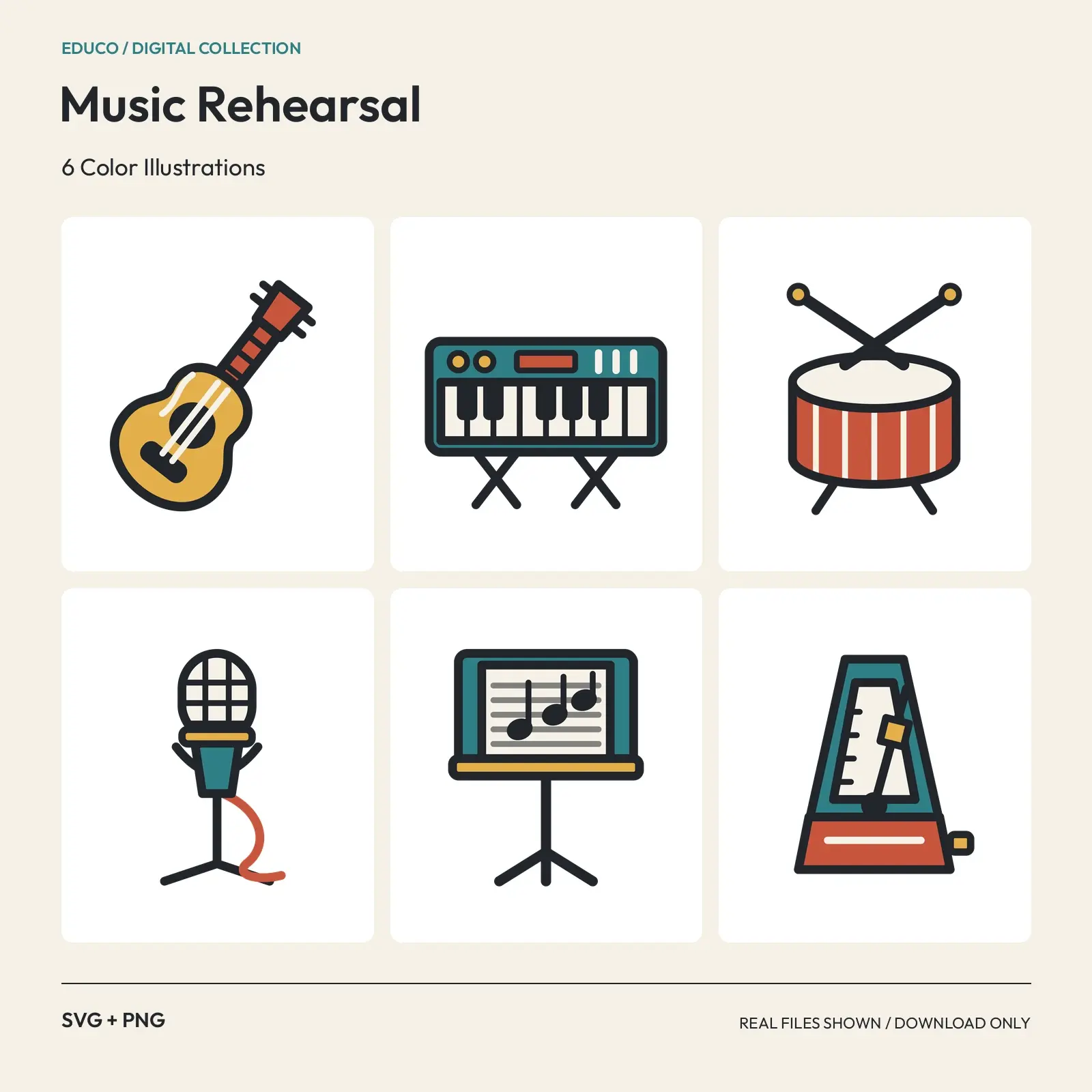 Music Rehearsal - 6 Color Illustrations preview