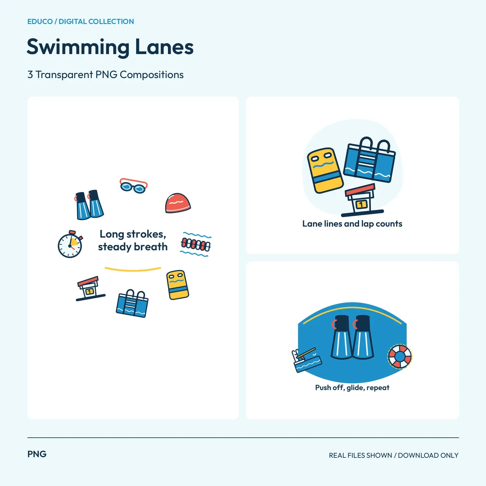 Swimming Lanes - 3 Transparent PNG Compositions preview
