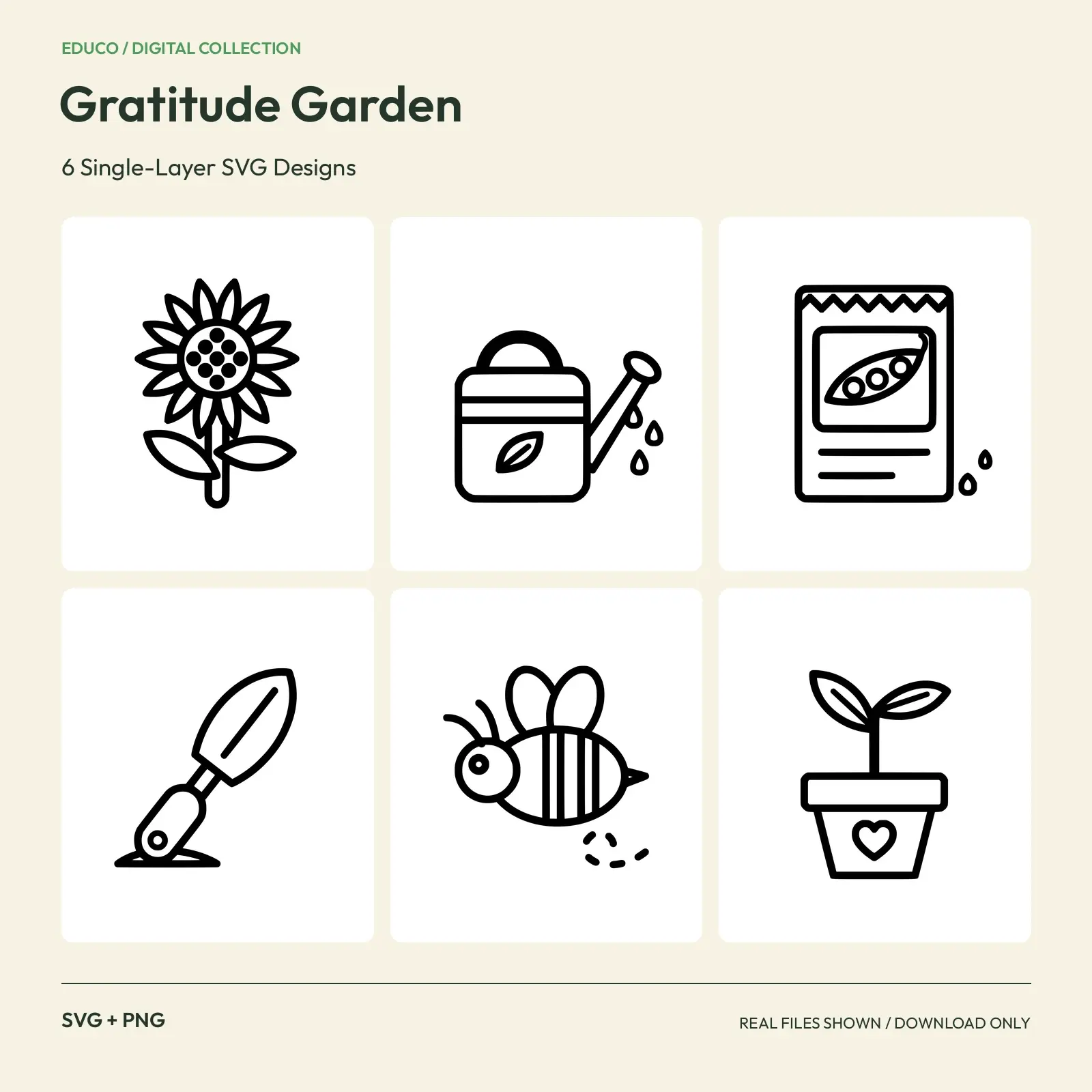 Gratitude Garden - 6 Single-Layer SVG Designs preview