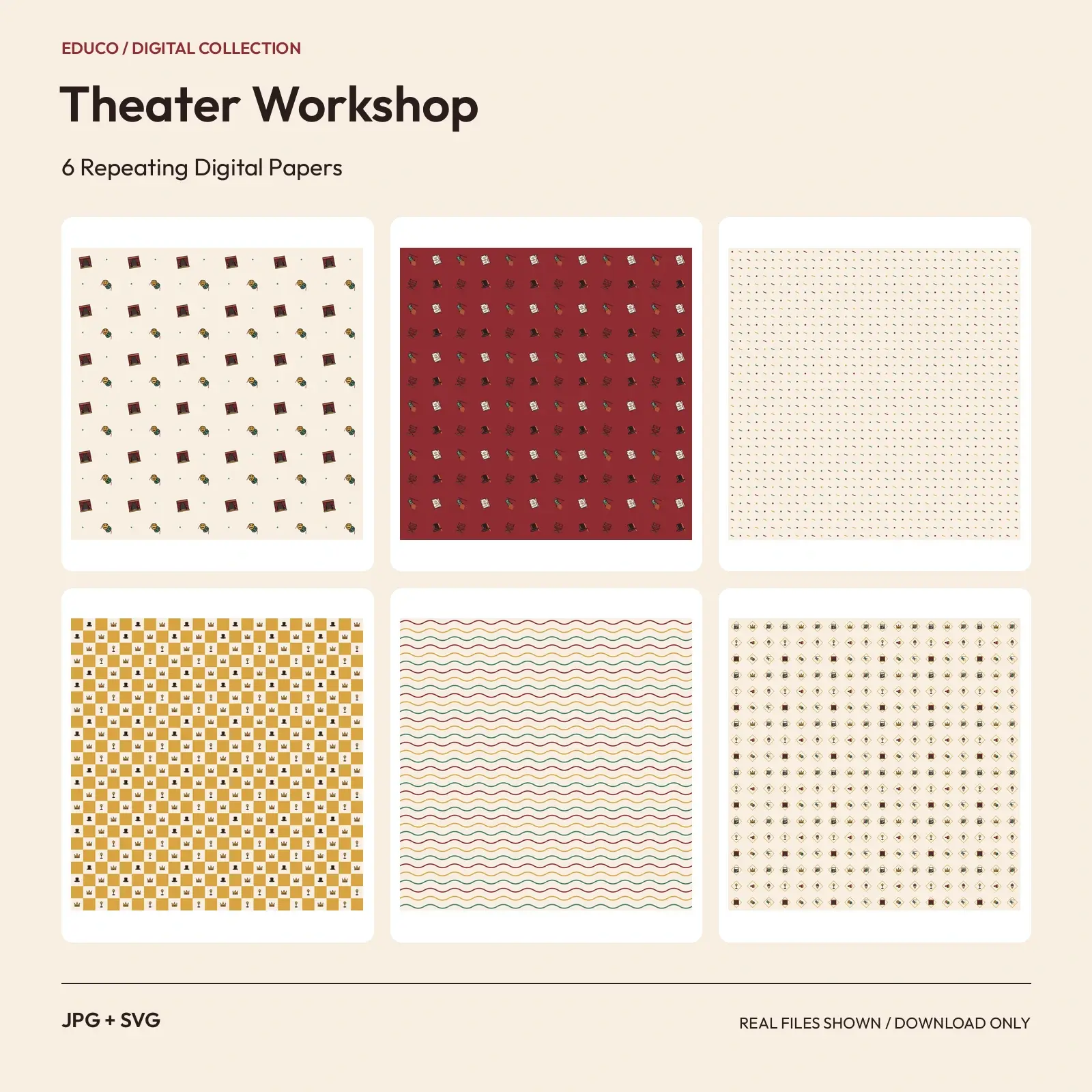 Theater Workshop - 6 Repeating Digital Papers preview