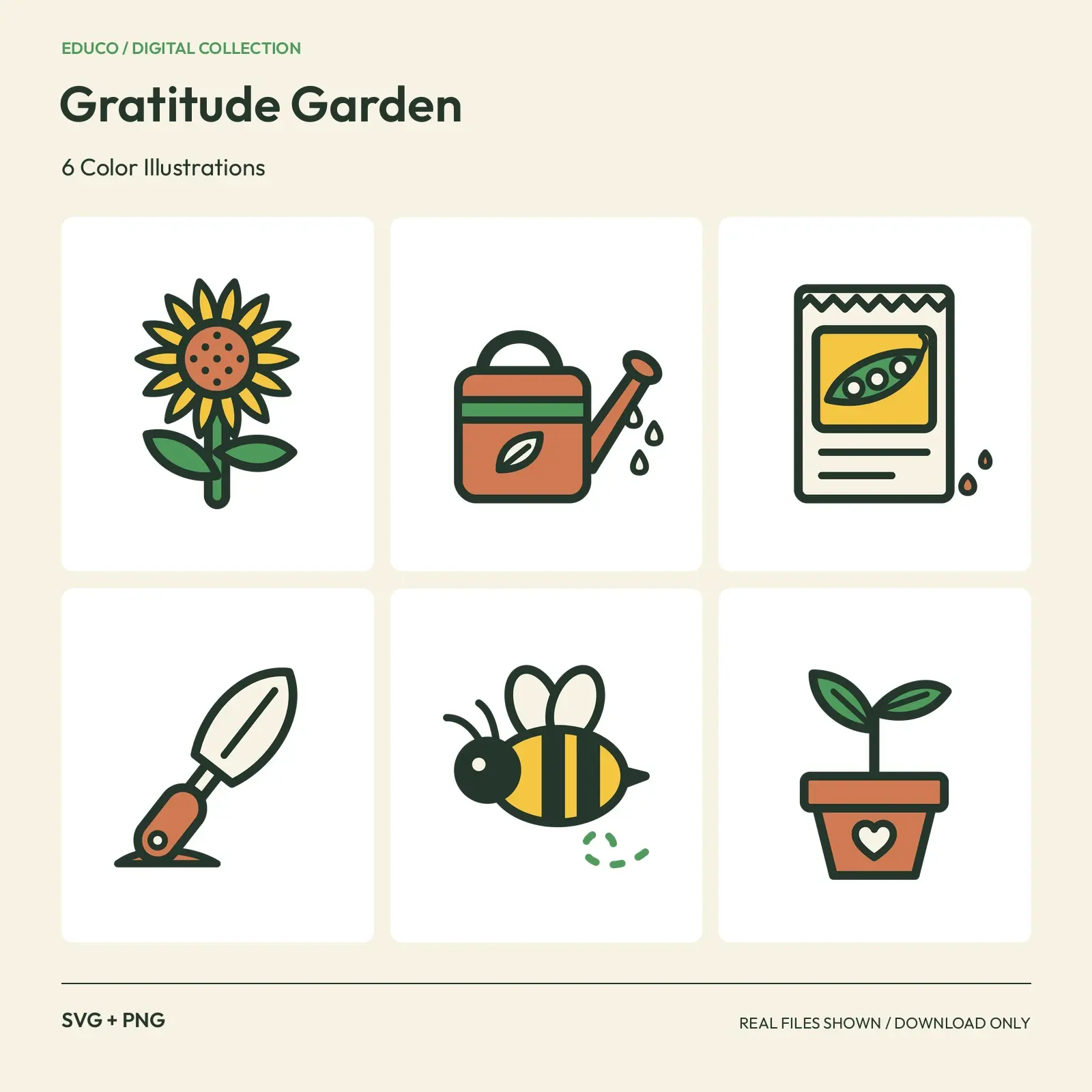 Gratitude Garden - 6 Color Illustrations preview