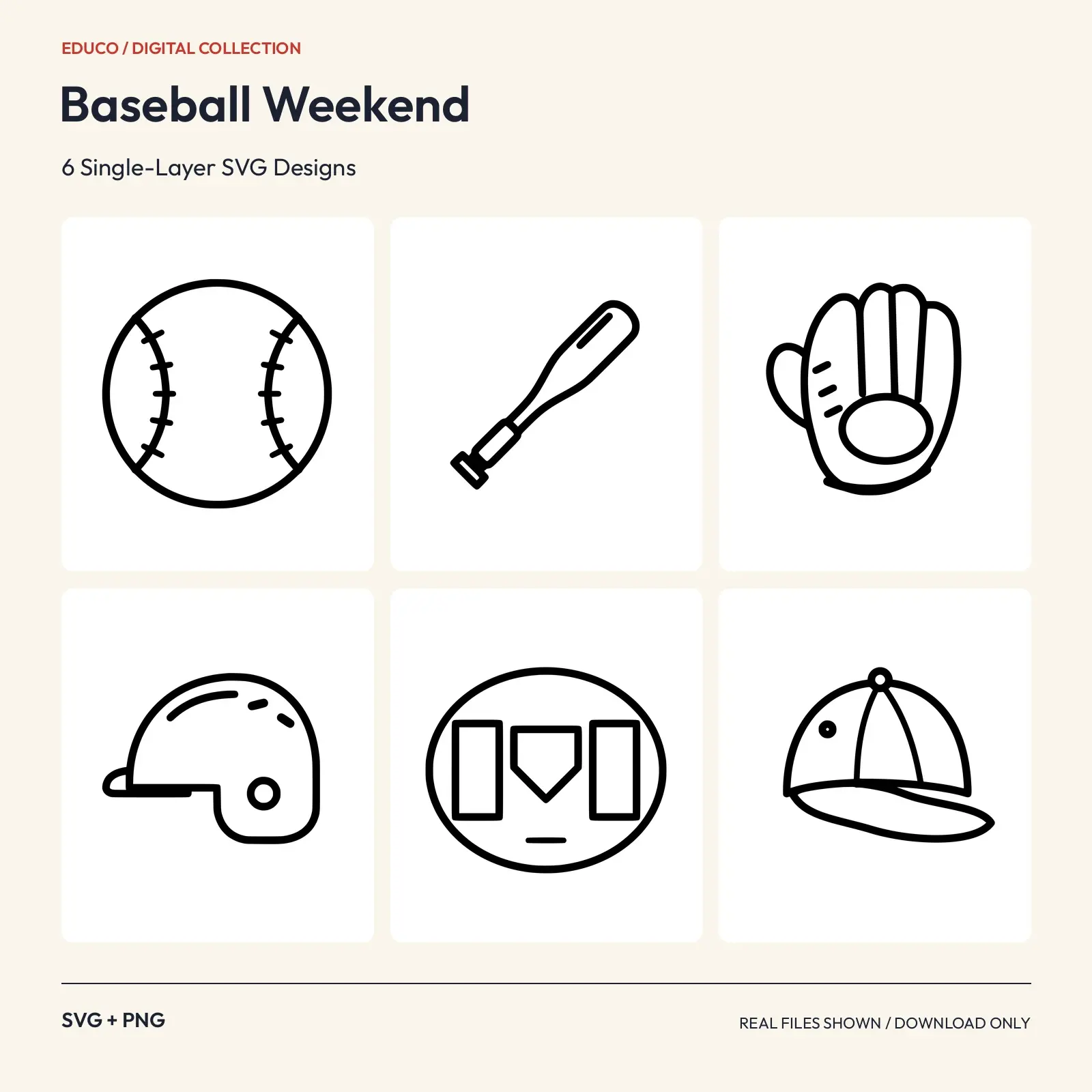 Baseball Weekend - 6 Single-Layer SVG Designs preview