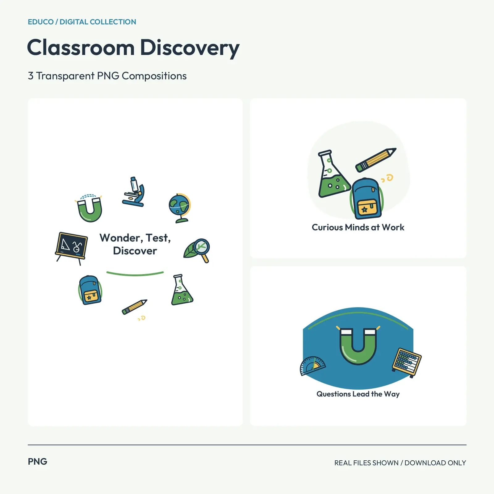 Classroom Discovery - 3 Transparent PNG Compositions preview