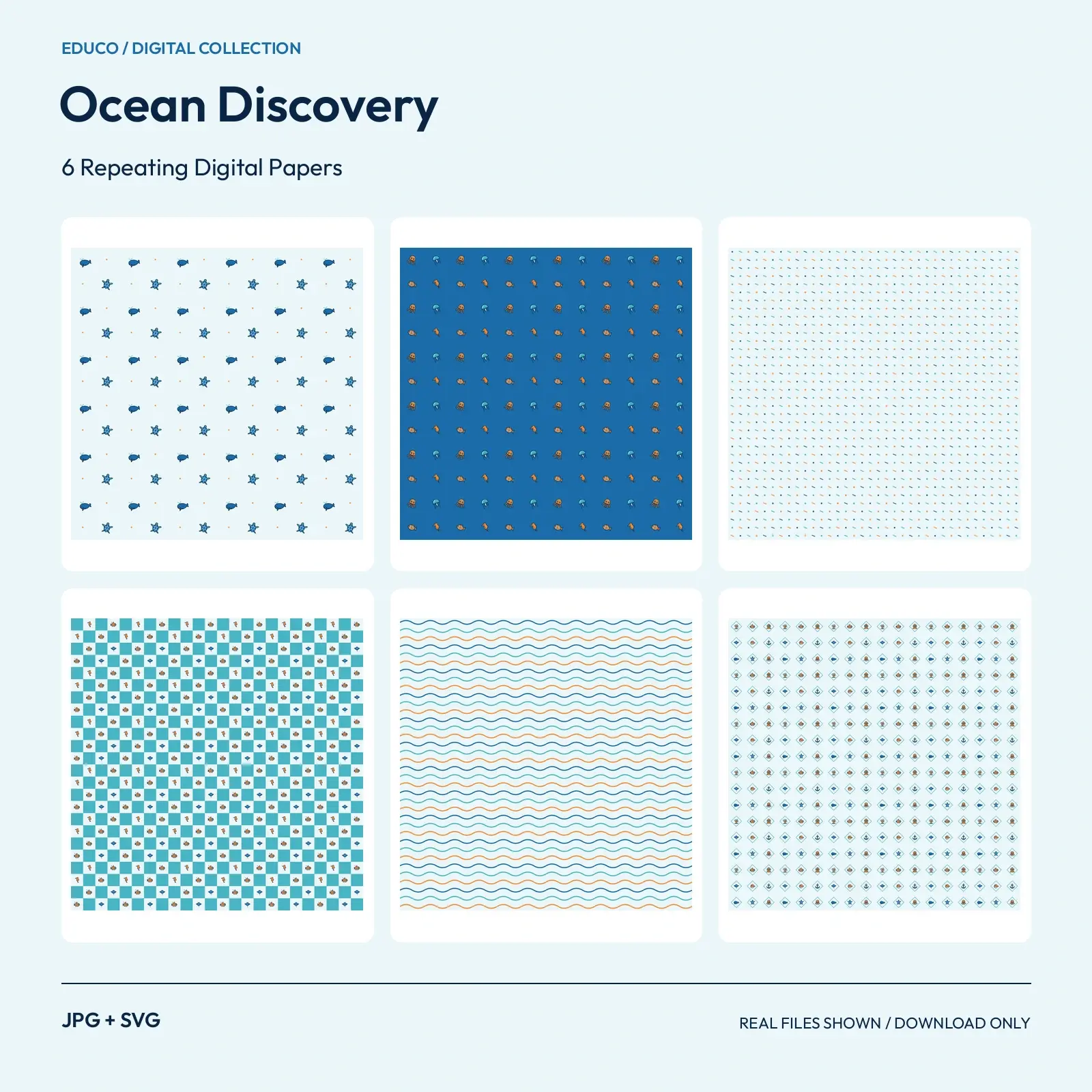 Ocean Discovery - 6 Repeating Digital Papers preview