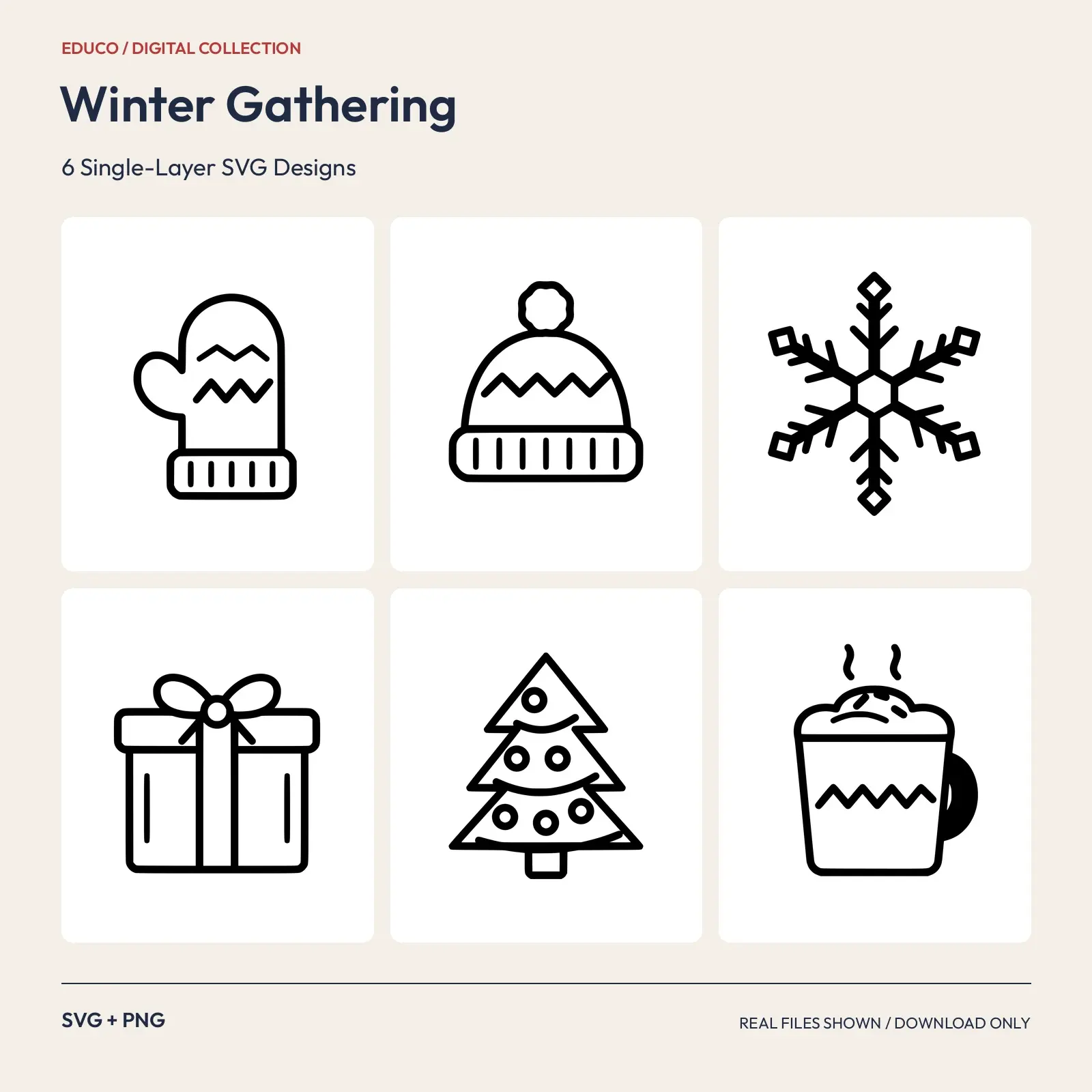 Winter Gathering - 6 Single-Layer SVG Designs preview