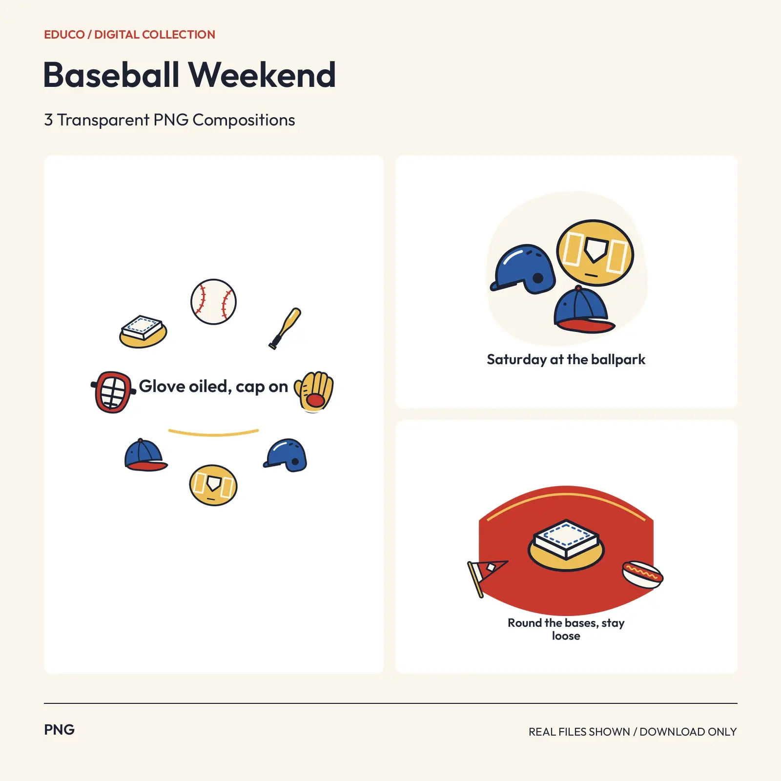 Baseball Weekend - 3 Transparent PNG Compositions preview