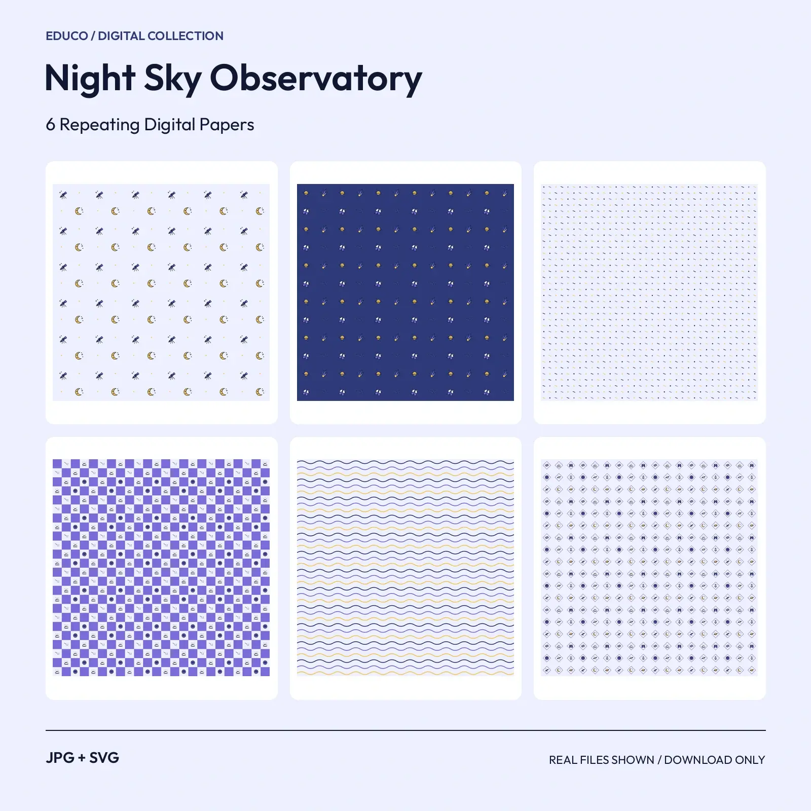 Night Sky Observatory - 6 Repeating Digital Papers preview