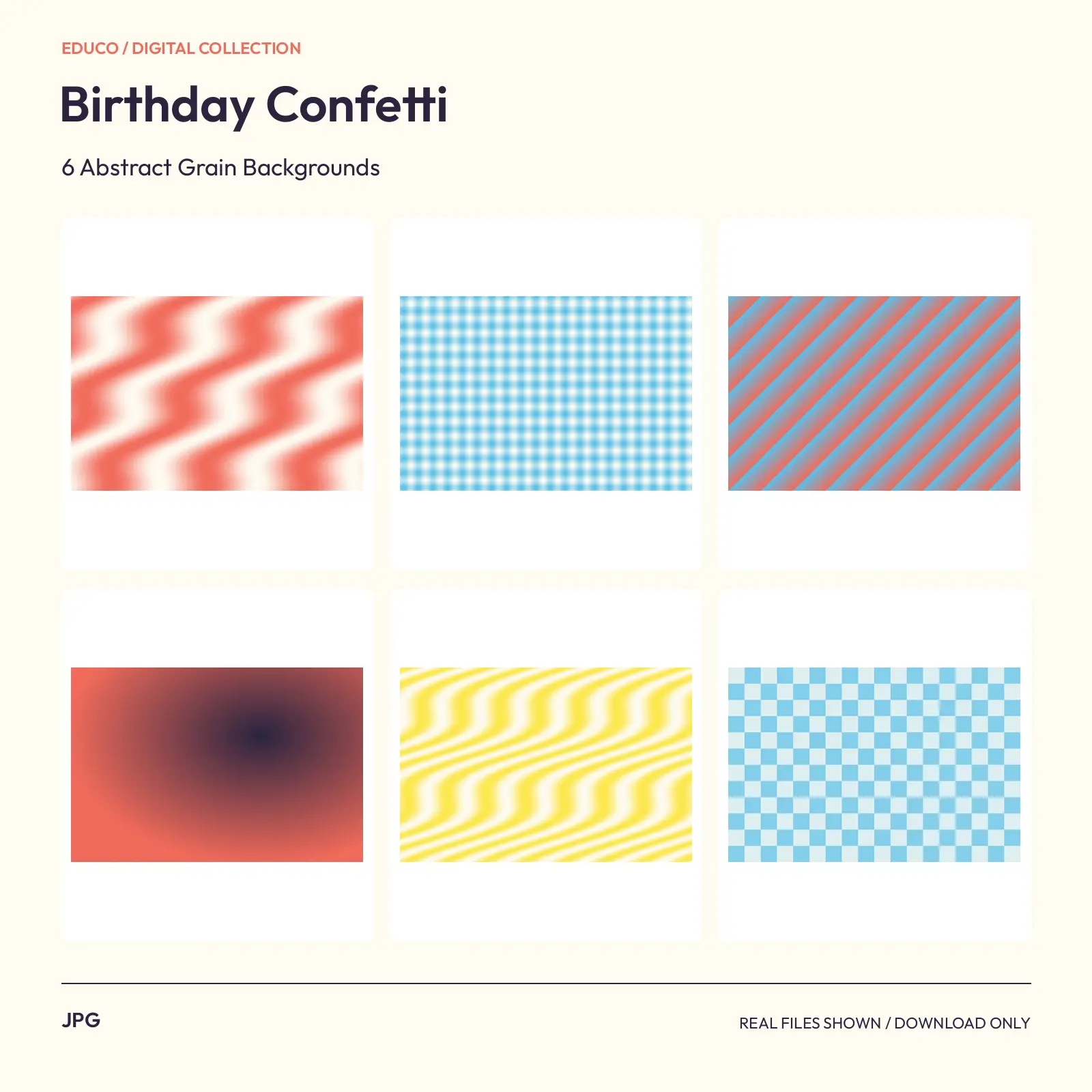 Birthday Confetti - 6 Abstract Grain Backgrounds preview