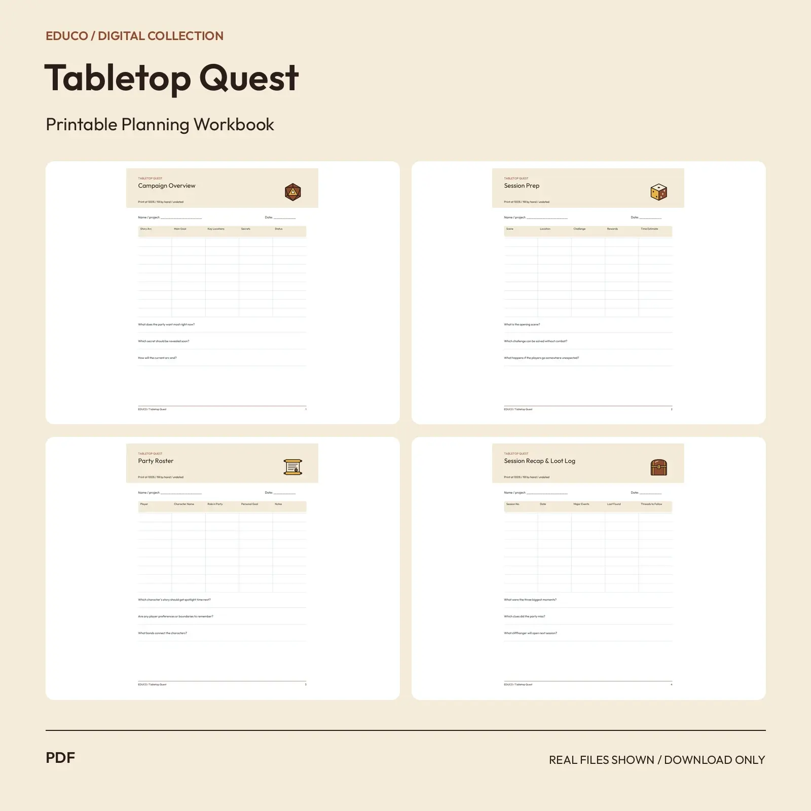 Tabletop Quest - Tabletop Campaign Session Planner preview