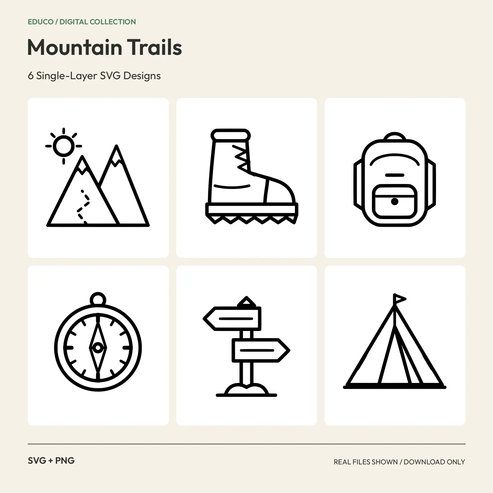 Mountain Trails - 6 Single-Layer SVG Designs preview
