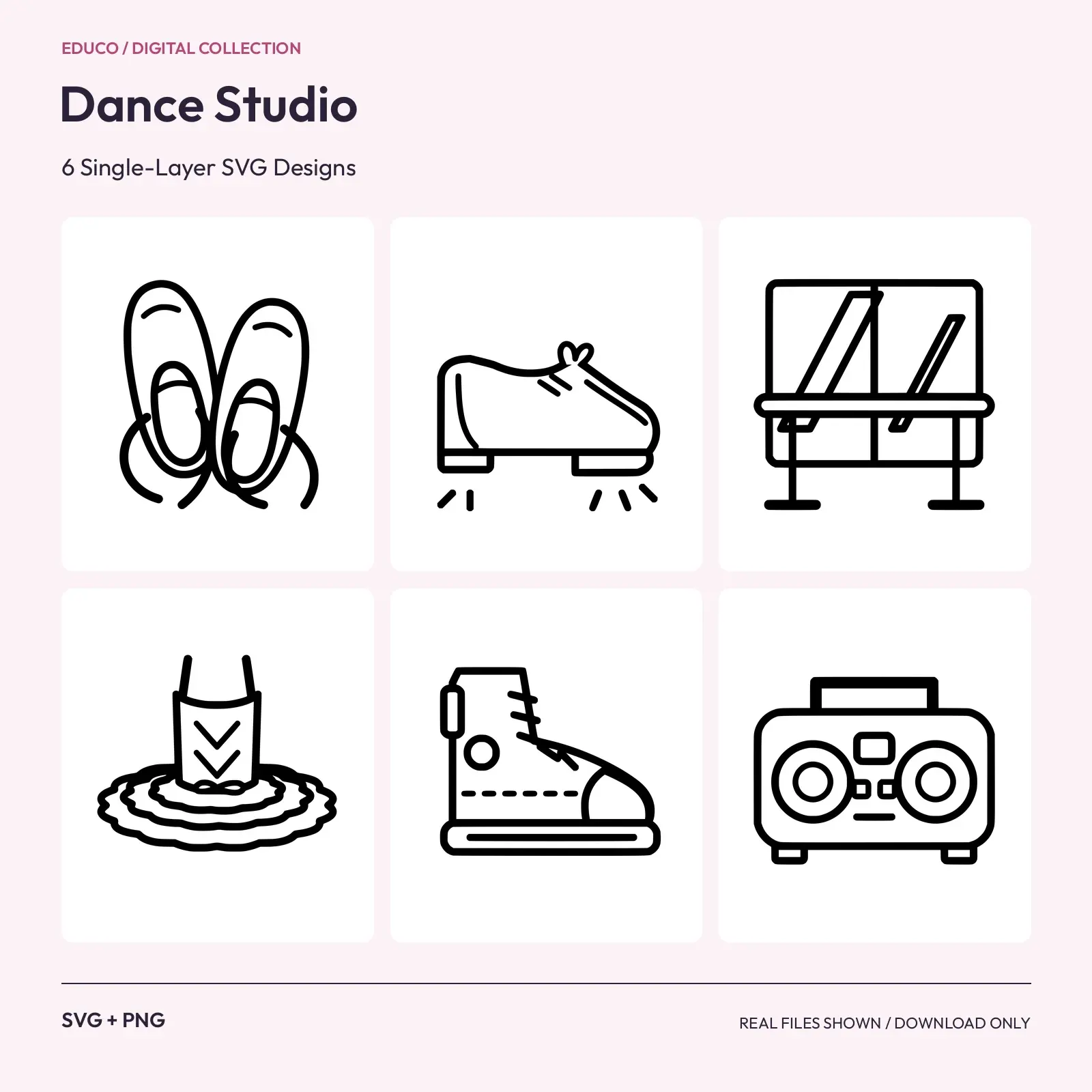 Dance Studio - 6 Single-Layer SVG Designs preview