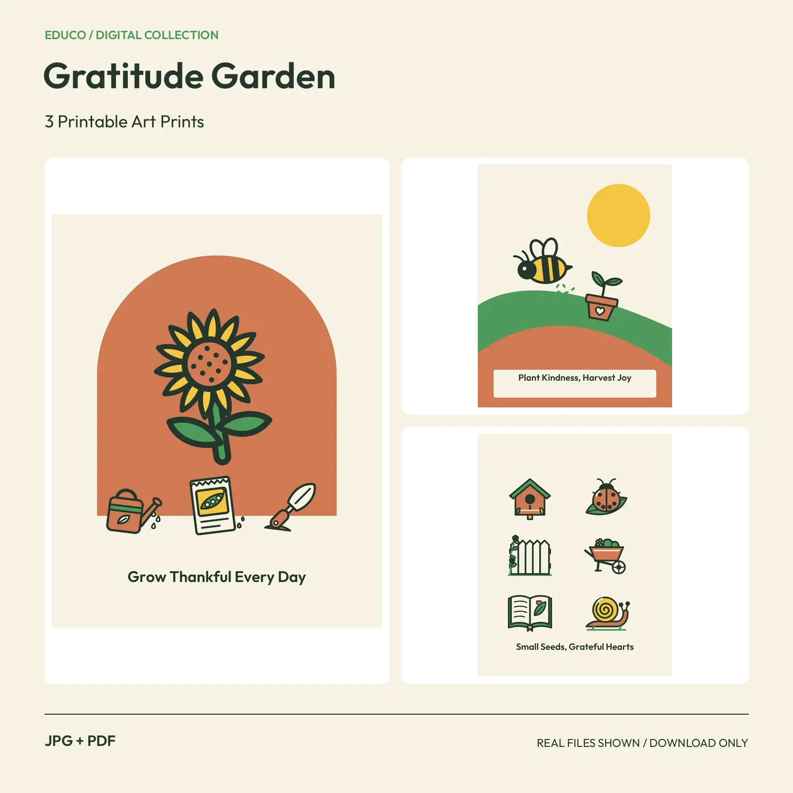 Gratitude Garden - 3 Printable Art Prints preview