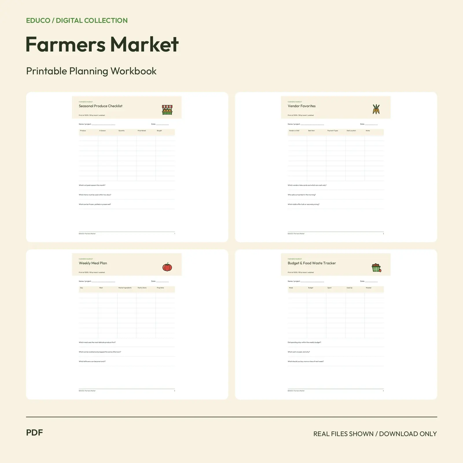 Farmers Market - Farmers Market Shopping & Meal Planner preview