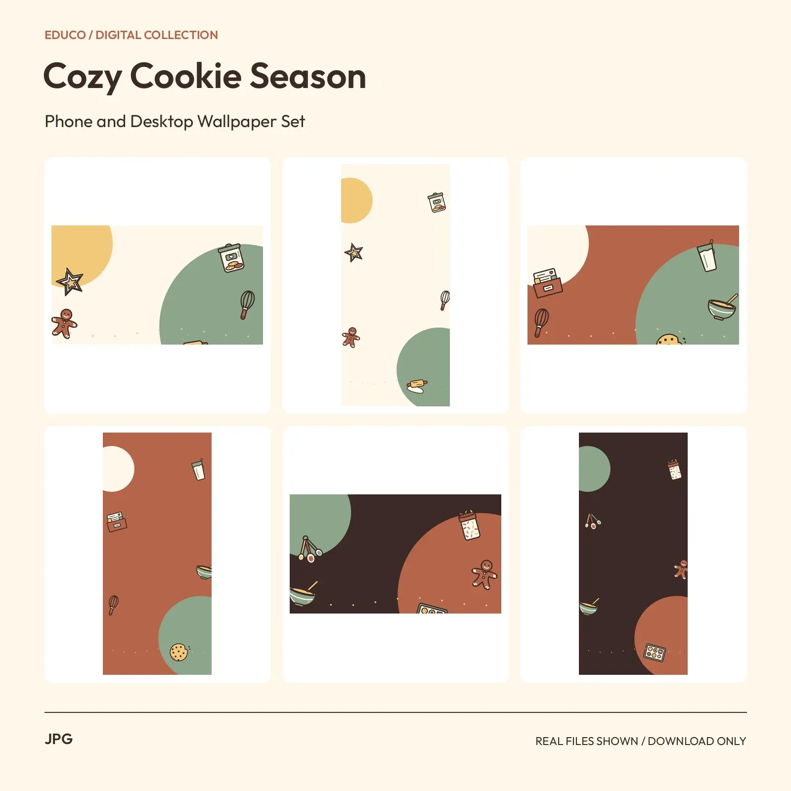 Cozy Cookie Season - Phone and Desktop Wallpaper Set preview