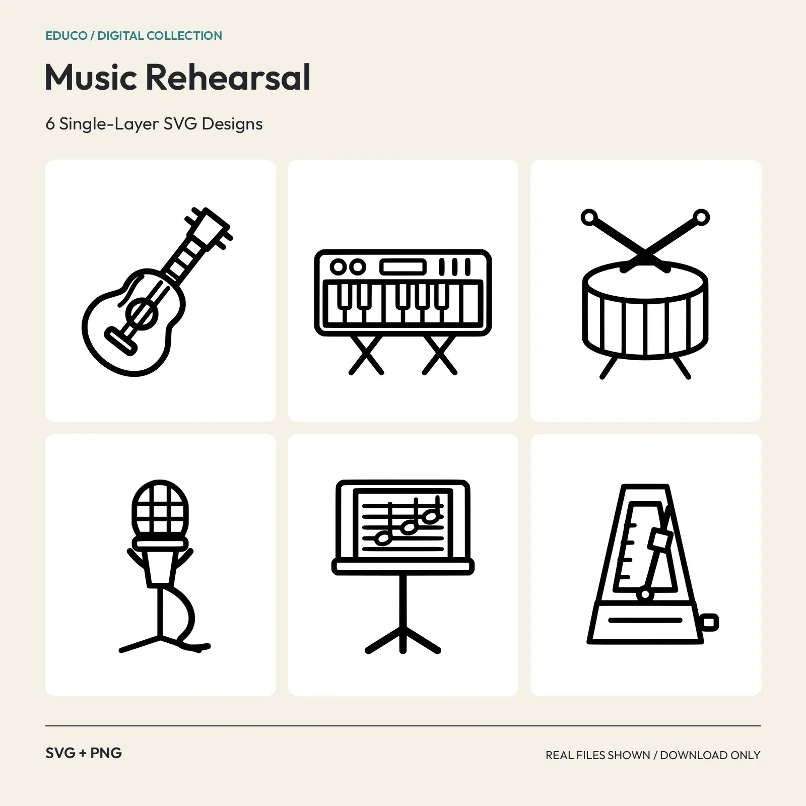 Music Rehearsal - 6 Single-Layer SVG Designs preview